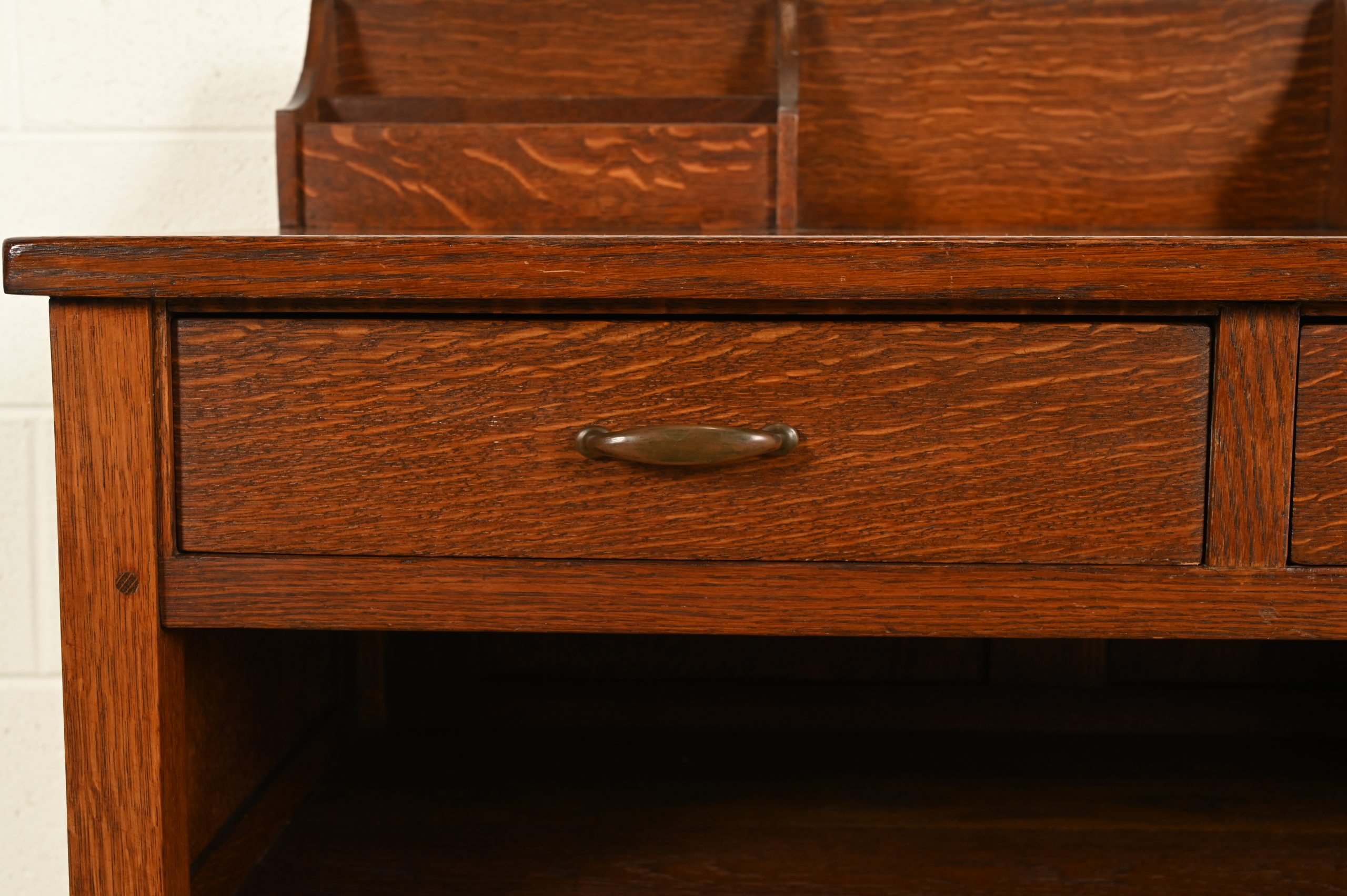 Early Gustav Stickley Mission Oak Arts & Crafts Writing Desk, Circa 1904 - Image 10