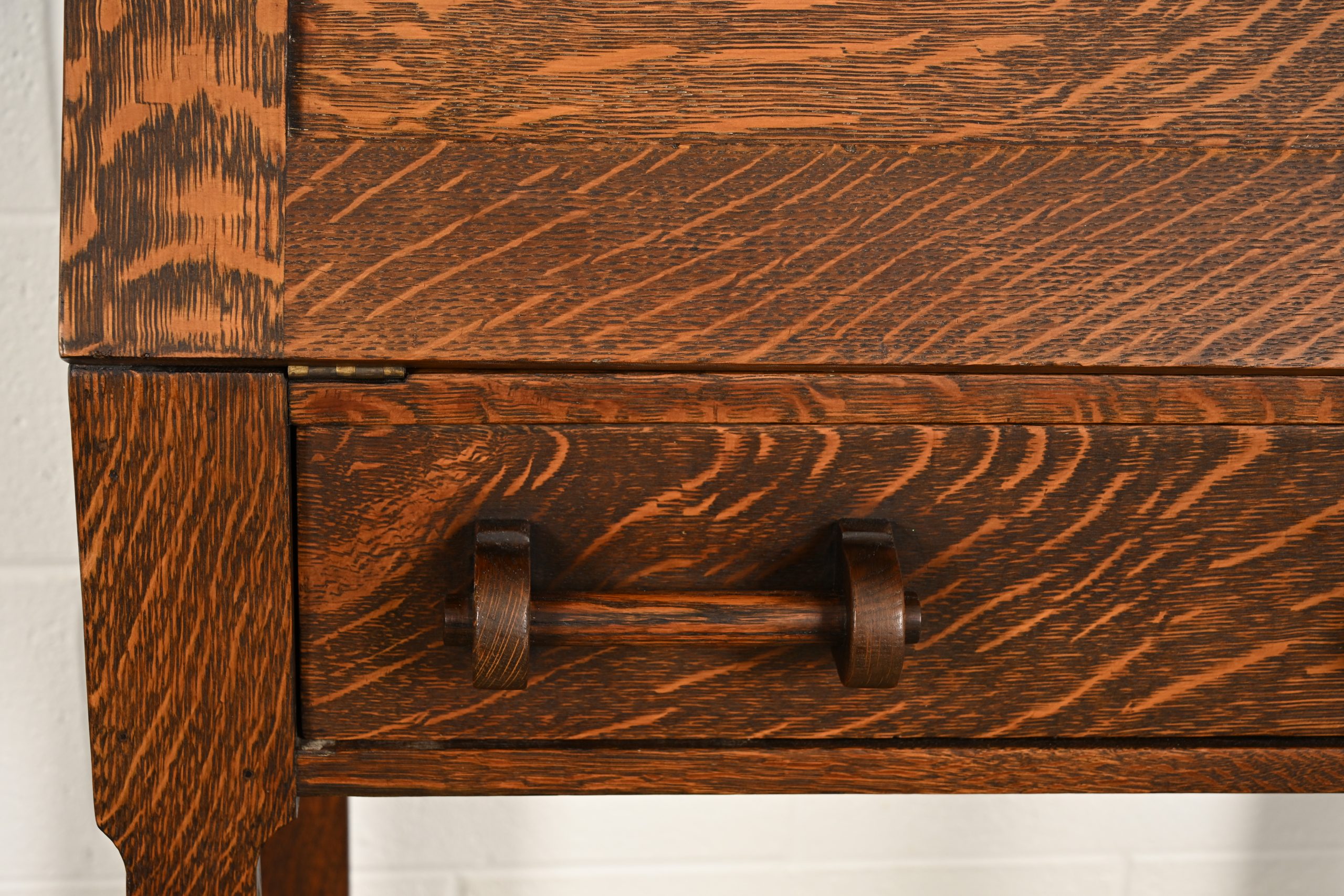 Stickley Brothers Style Antique Mission Oak Arts & Crafts Drop Front Secretary Desk, Circa 1910 - Image 10