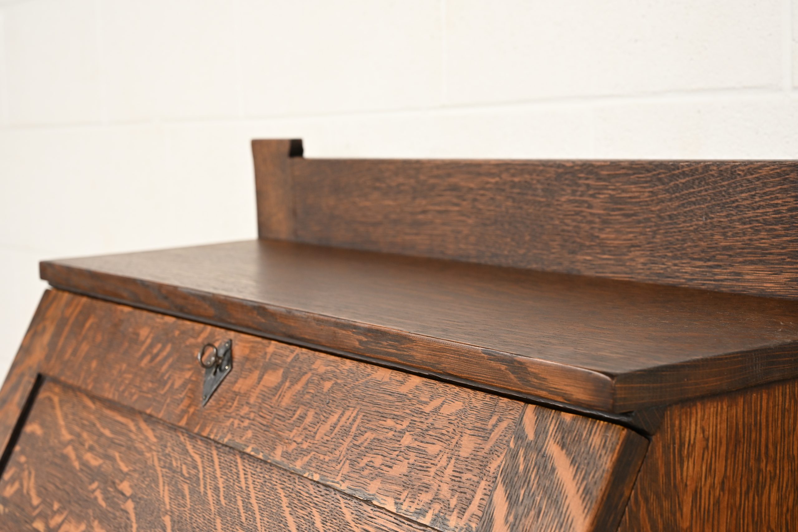 Stickley Brothers Style Antique Mission Oak Arts & Crafts Drop Front Secretary Desk, Circa 1910 - Image 9
