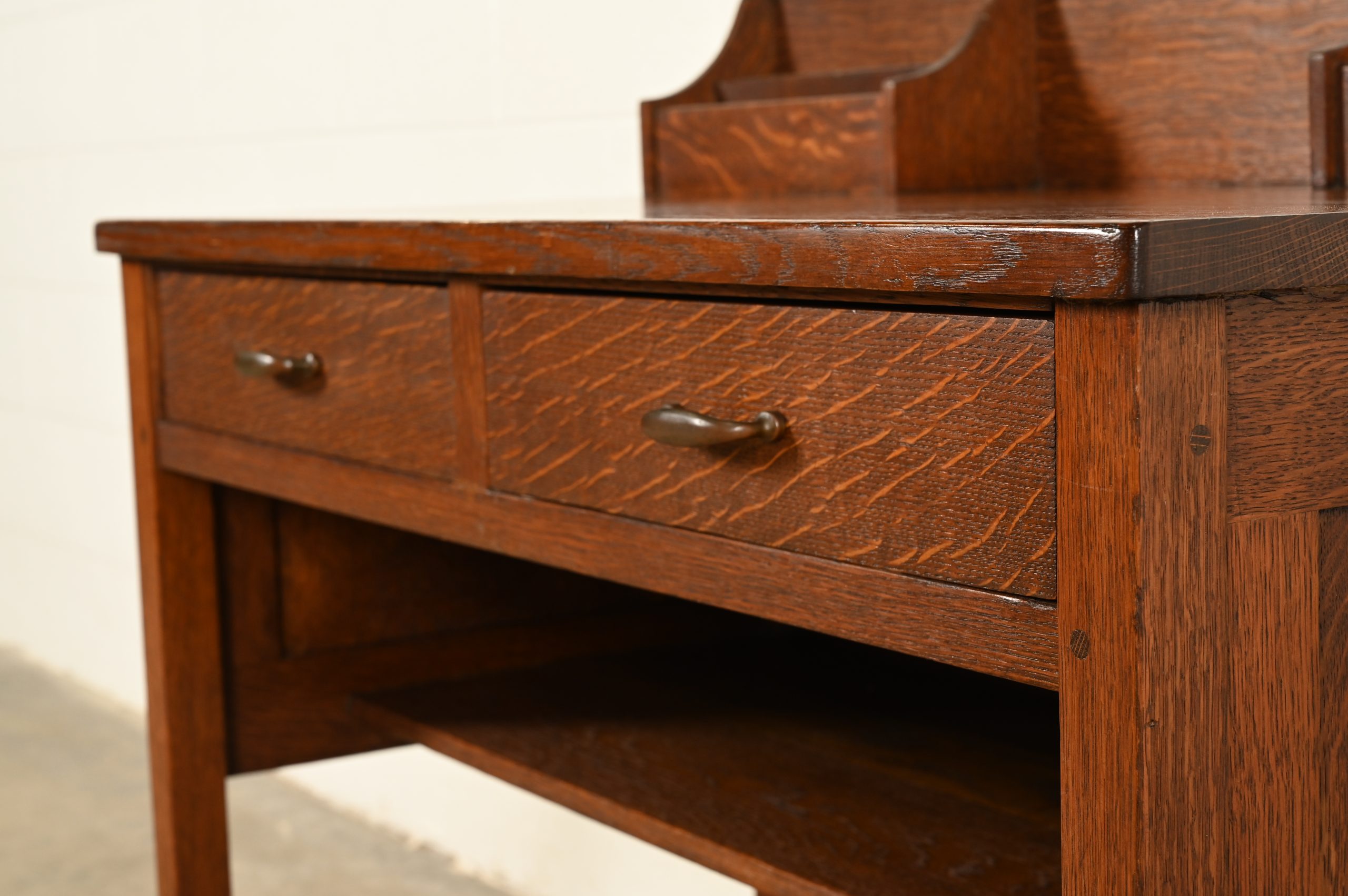 Early Gustav Stickley Mission Oak Arts & Crafts Writing Desk, Circa 1904 - Image 9