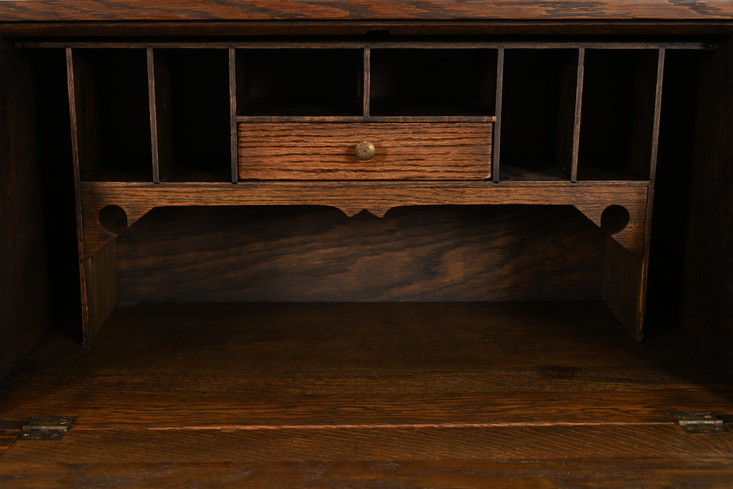 Stickley Brothers Style Antique Mission Oak Arts & Crafts Drop Front Secretary Desk, Circa 1910 - Image 7