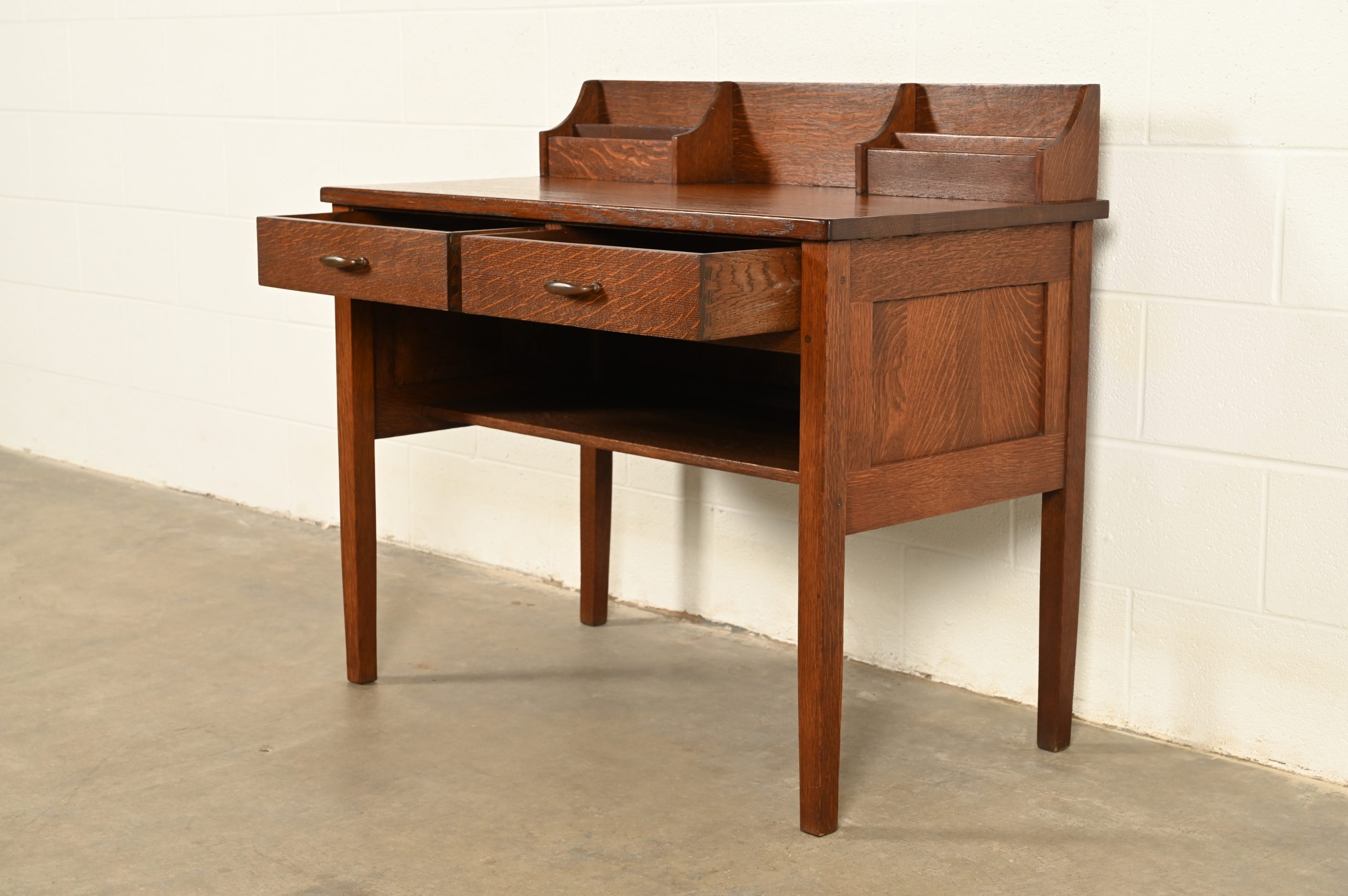 Early Gustav Stickley Mission Oak Arts & Crafts Writing Desk, Circa 1904 - Image 6