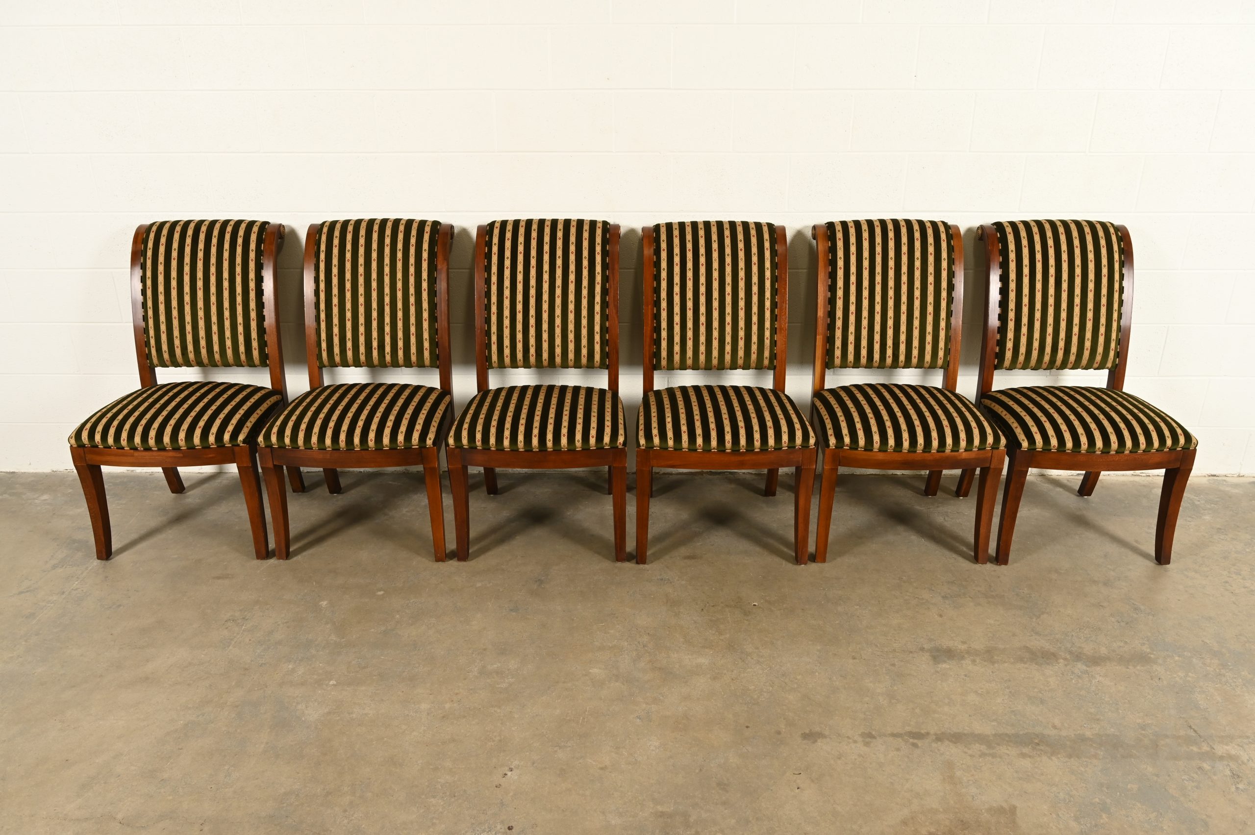 Henredon French Empire Carved Mahogany Dining Chairs, Set of Six - Image 3