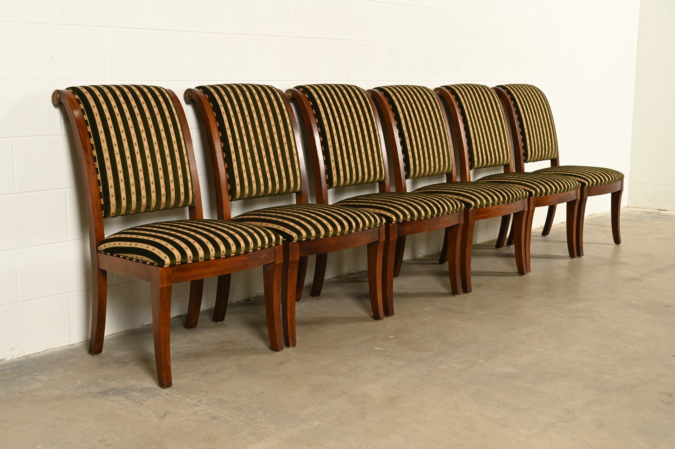 Henredon French Empire Carved Mahogany Dining Chairs, Set of Six - Image 4