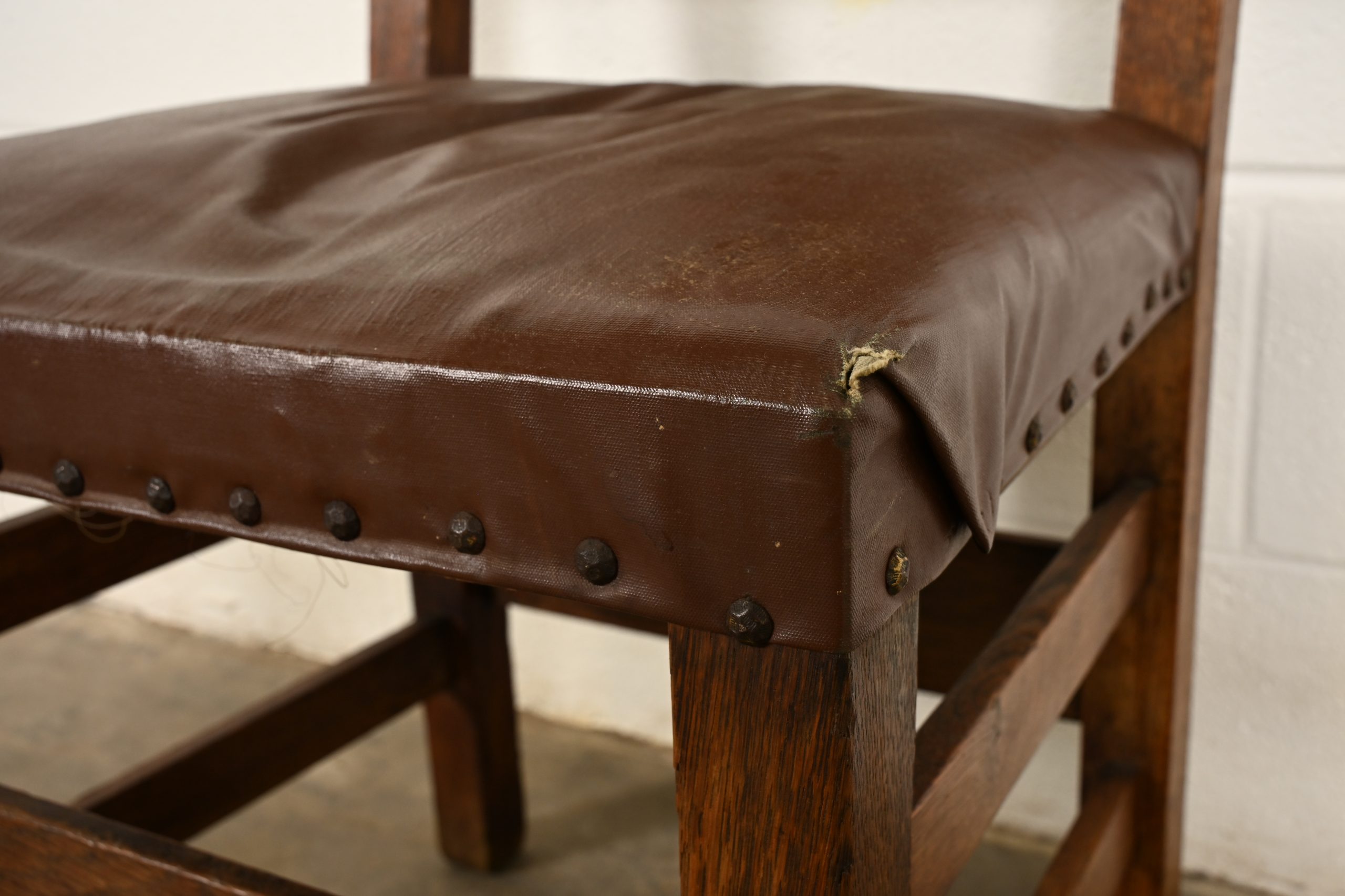 Gustav Stickley Antique Mission Oak Arts & Crafts Ladder Back Side Chair or Dining Chair, Circa 1910 - Image 8