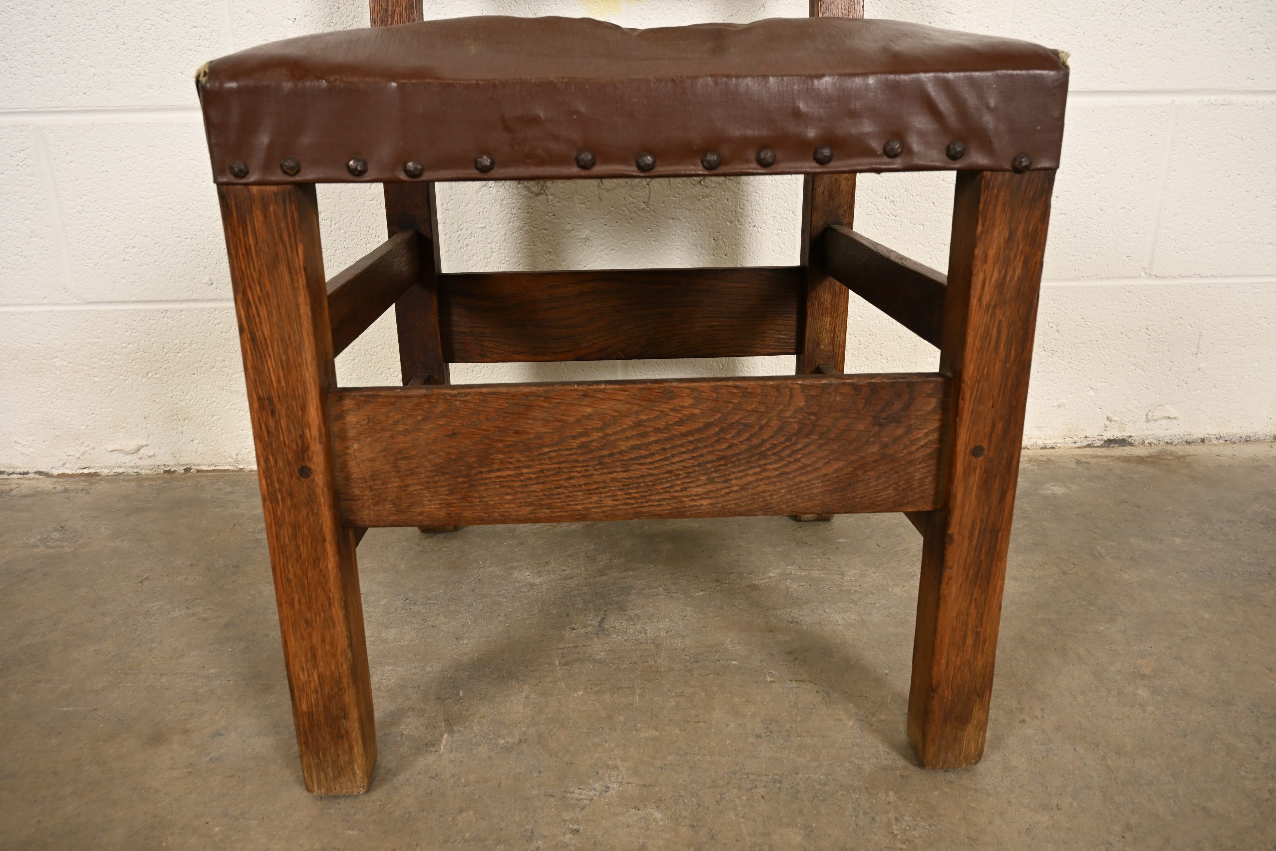 Gustav Stickley Antique Mission Oak Arts & Crafts Ladder Back Side Chair or Dining Chair, Circa 1910 - Image 9