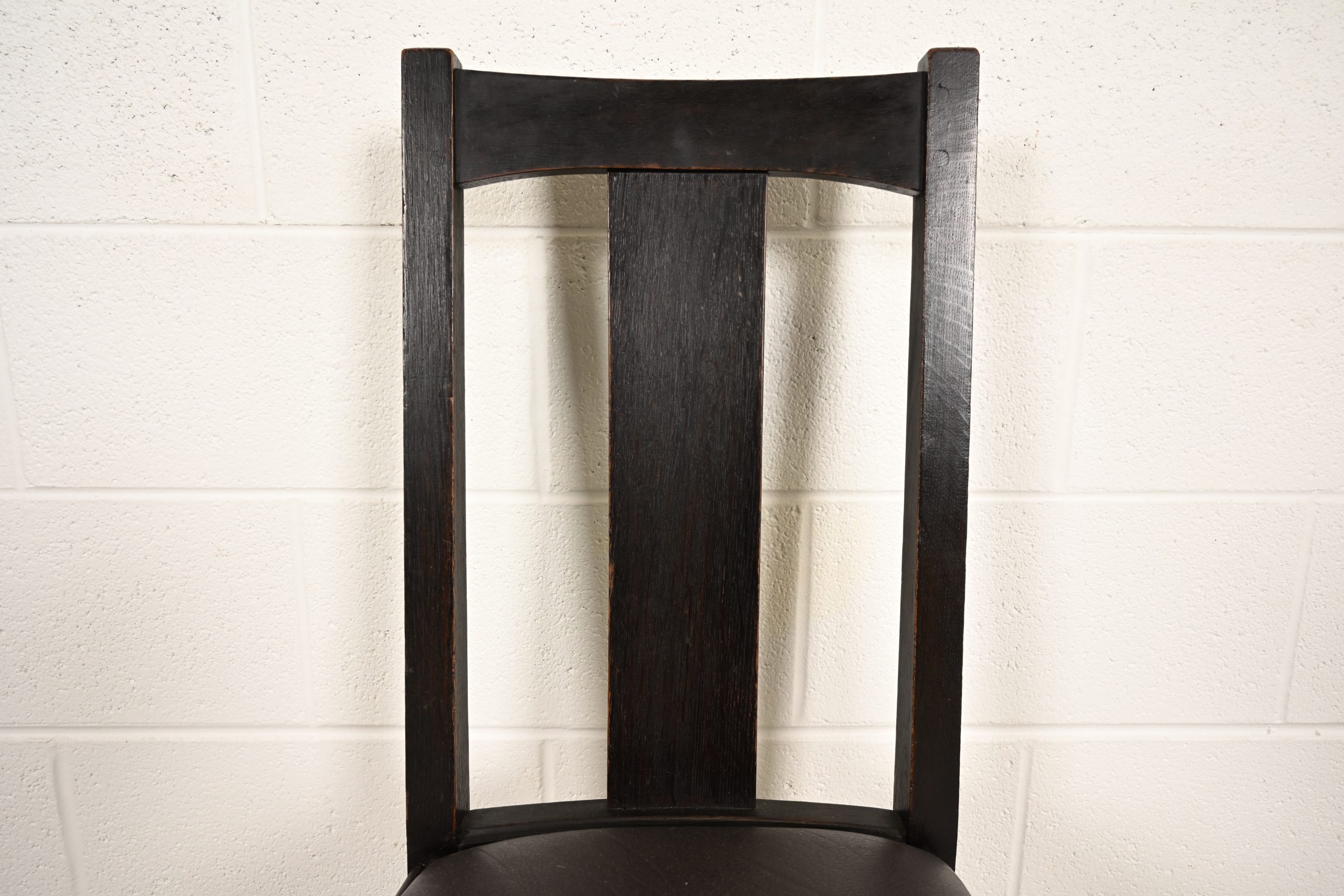 Limbert Antique Mission Oak Arts & Crafts T-Back Side Chair or Dining Chair, Circa 1910 - Image 6