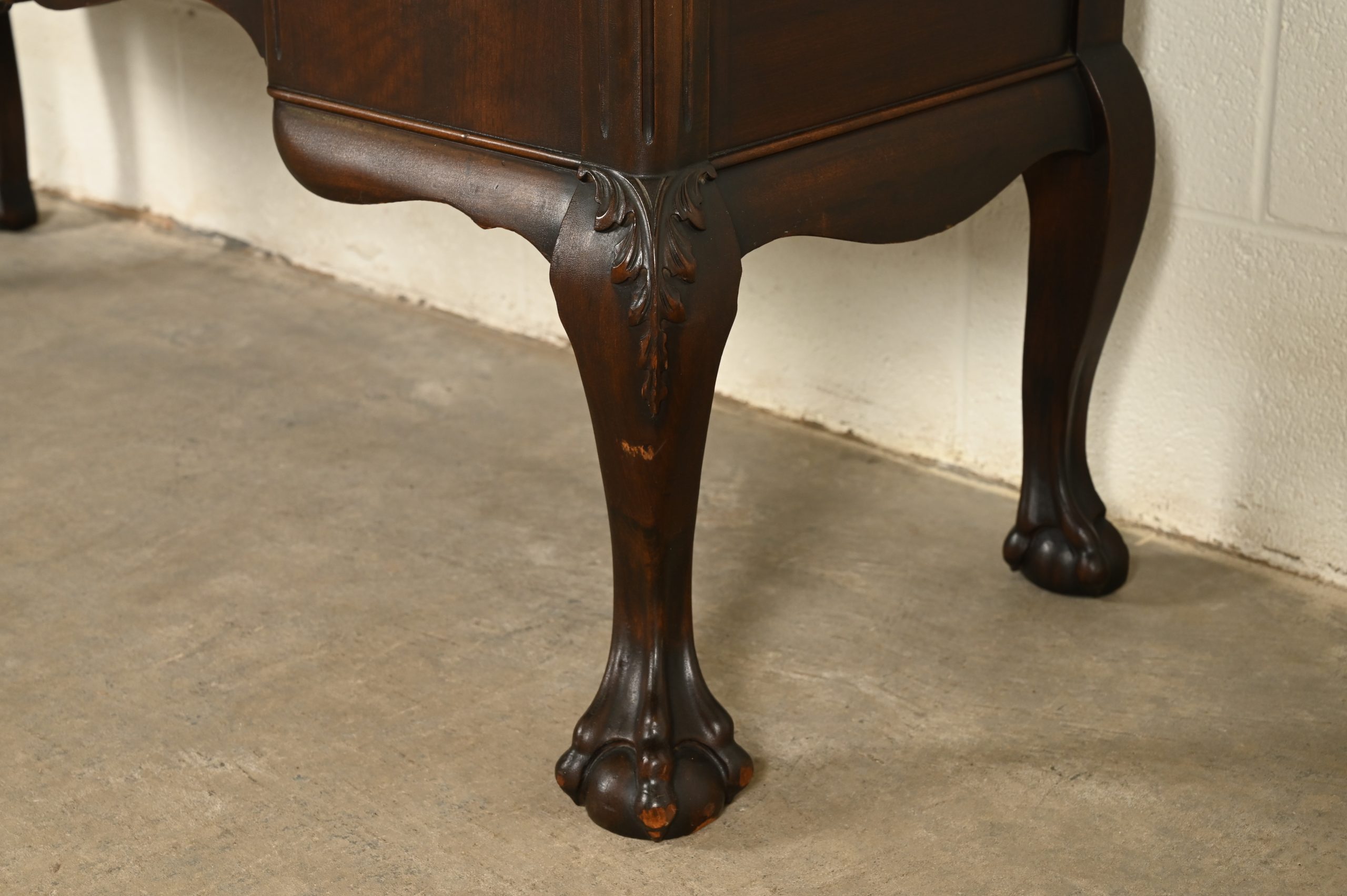 Berkey & Gay Style Antique Chippendale Carved Mahogany Bookcase Cabinet, Circa 1920s - Image 10
