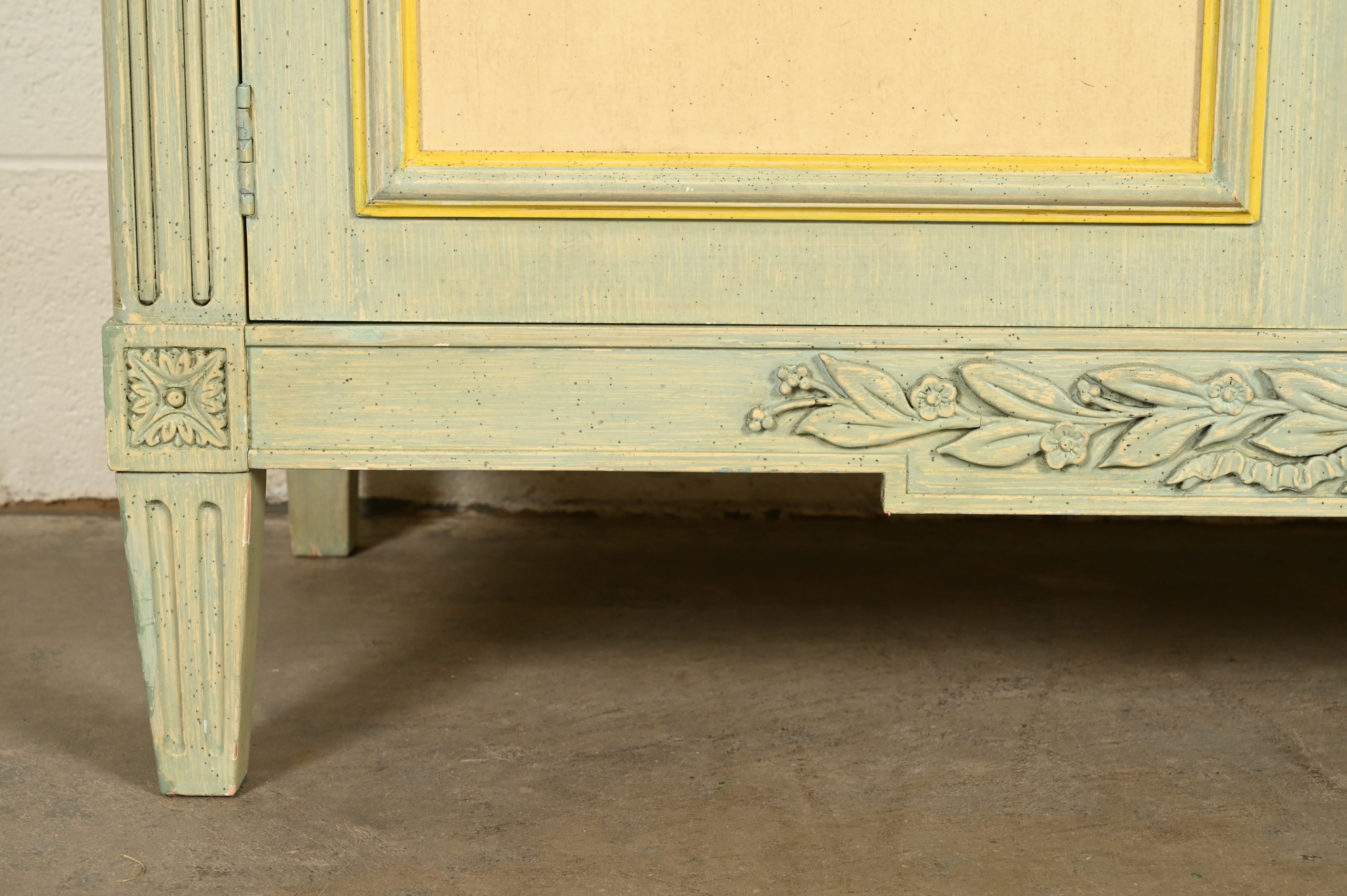 Baker Furniture French Regency Louis XVI Cream Lacquered Armoire Dresser or Linen Press, Circa 1960s - Image 11