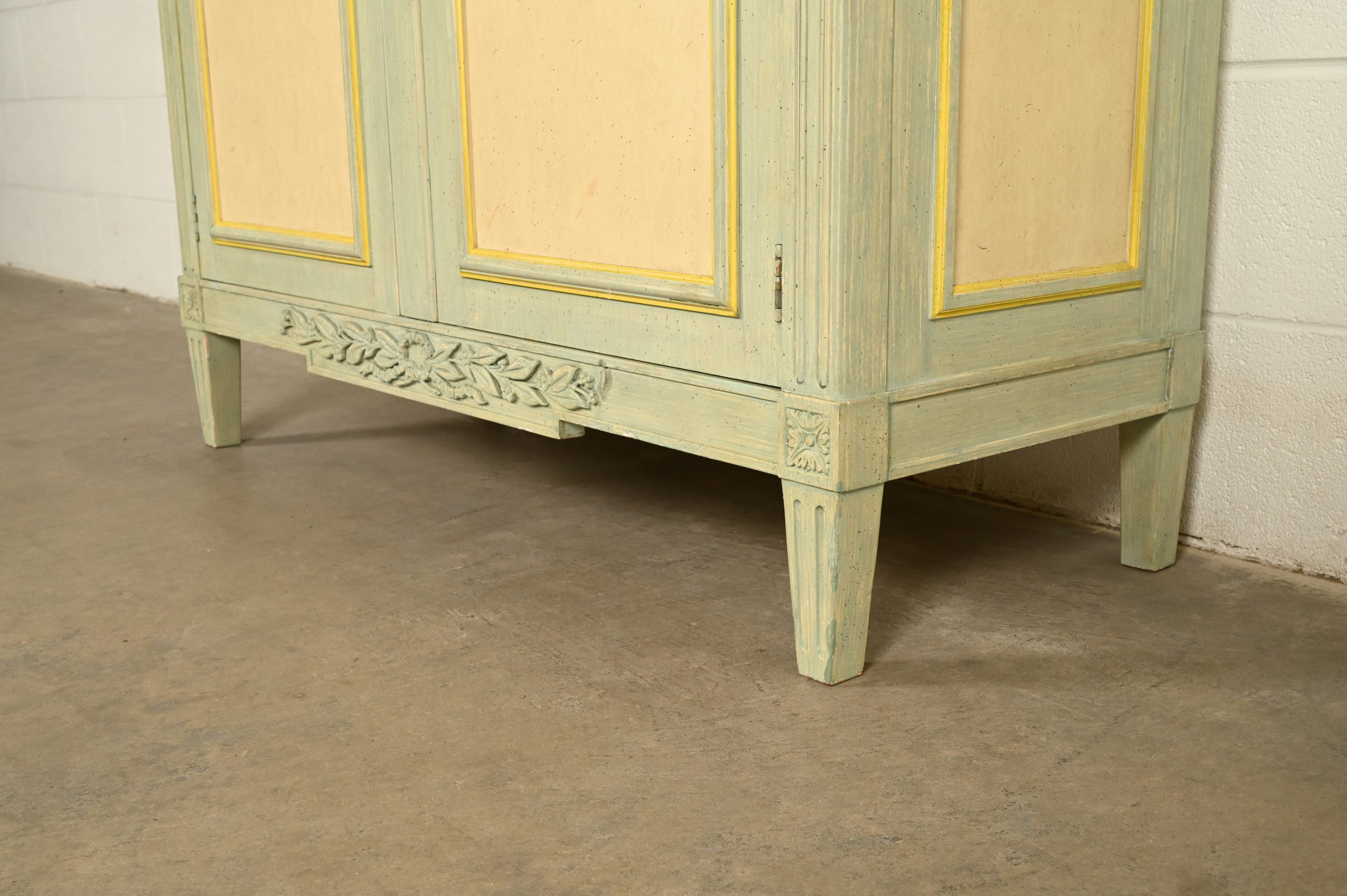 Baker Furniture French Regency Louis XVI Cream Lacquered Armoire Dresser or Linen Press, Circa 1960s - Image 10