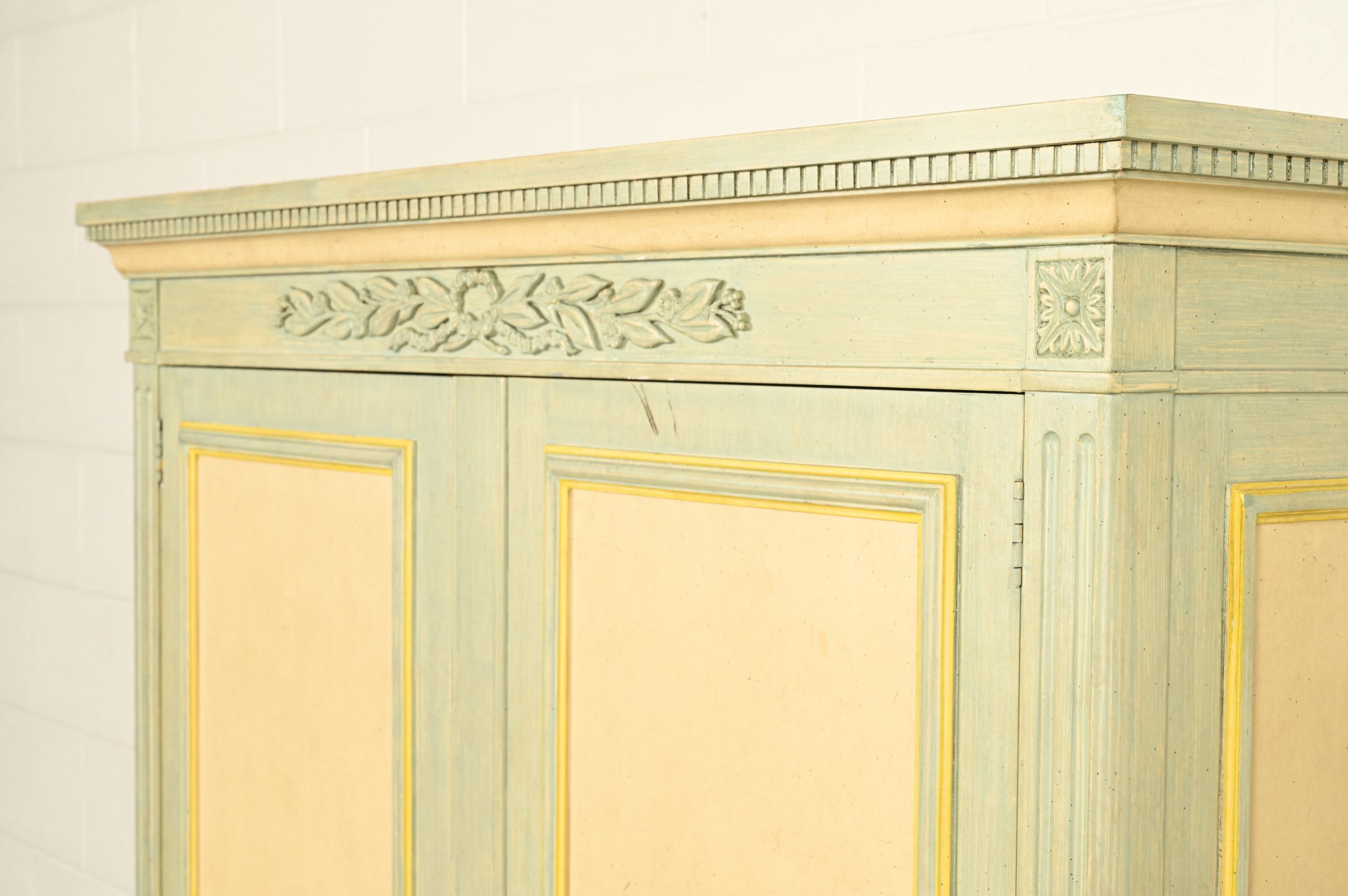 Baker Furniture French Regency Louis XVI Cream Lacquered Armoire Dresser or Linen Press, Circa 1960s - Image 8