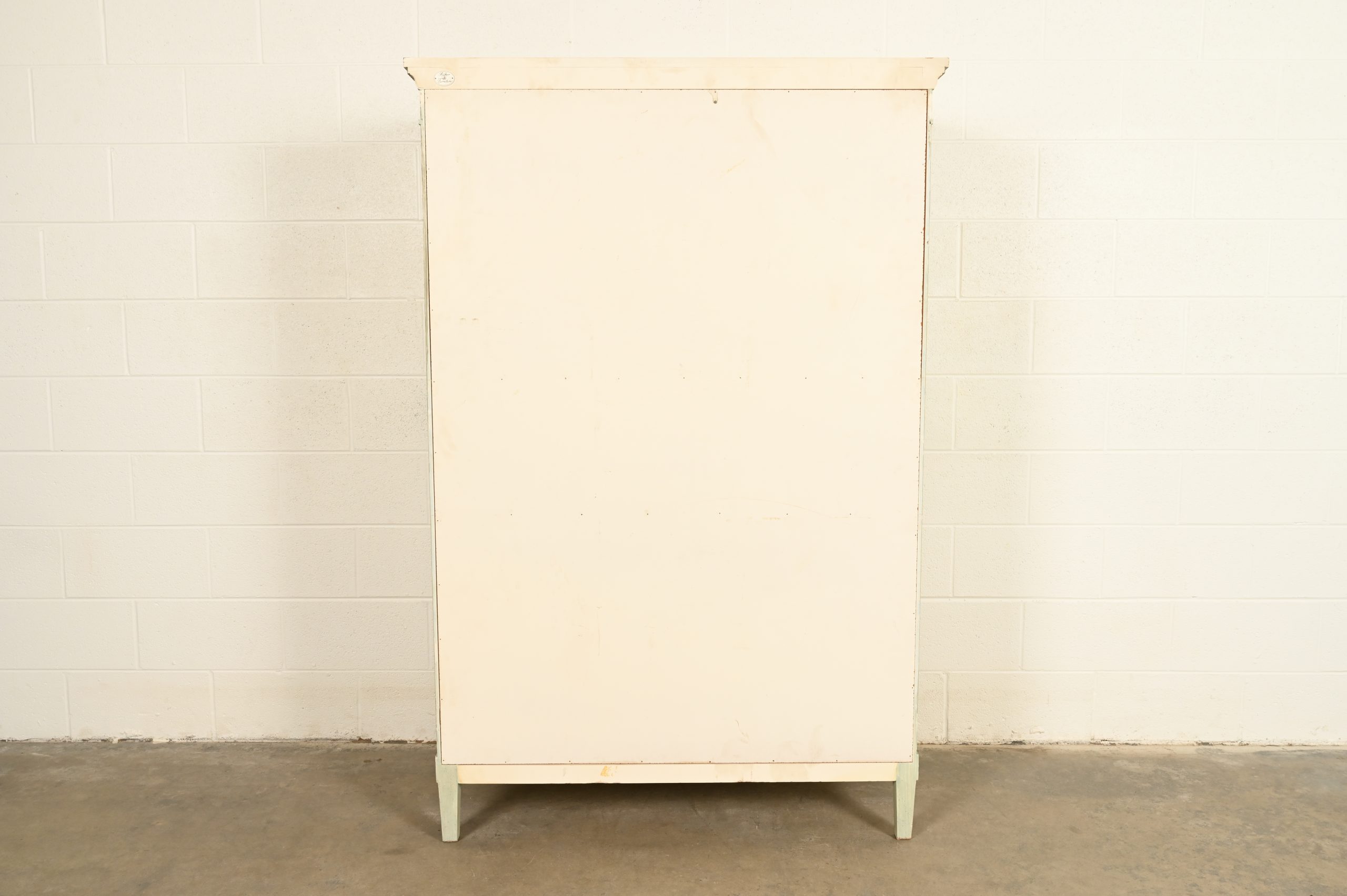 Baker Furniture French Regency Louis XVI Cream Lacquered Armoire Dresser or Linen Press, Circa 1960s - Image 14