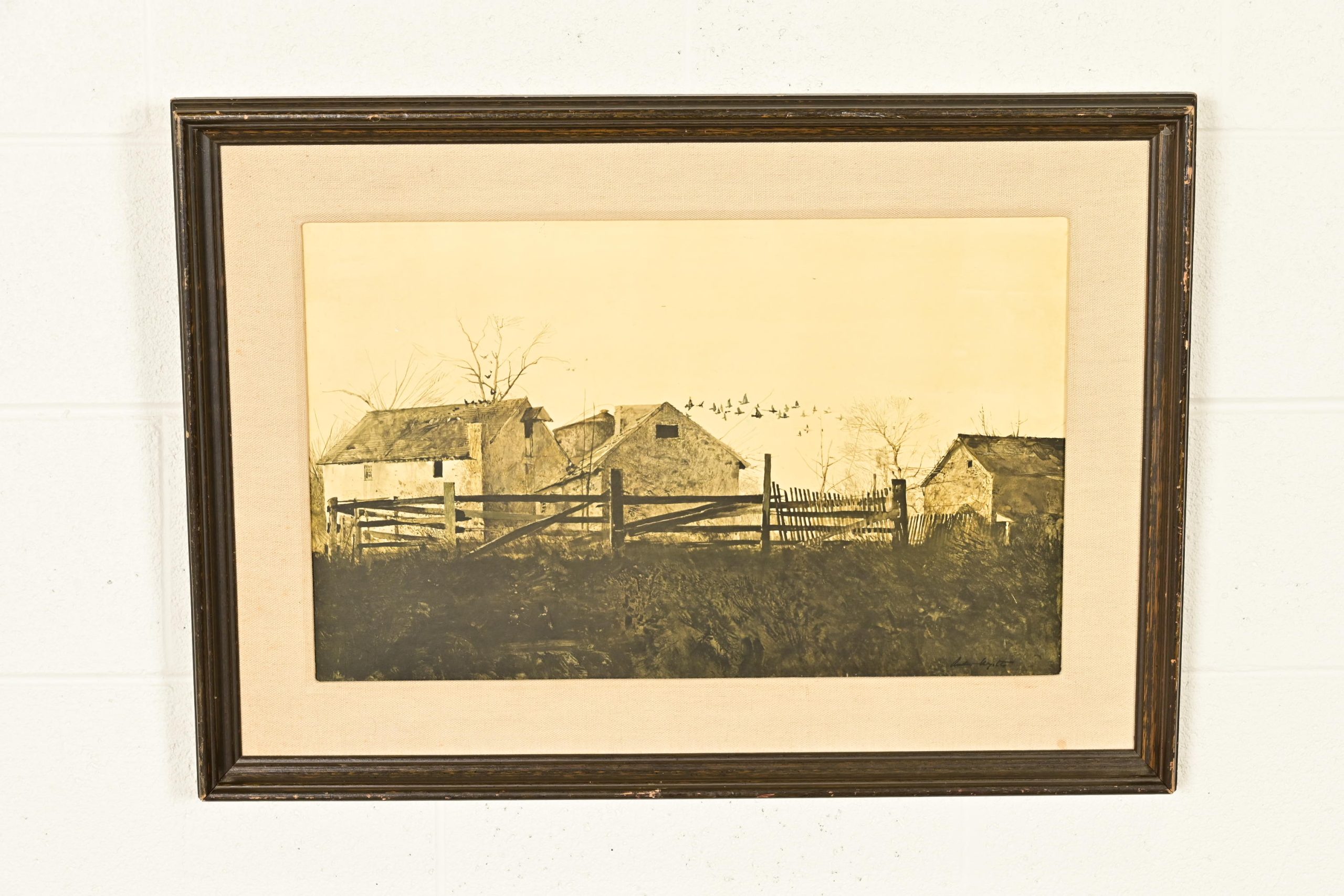 Andrew Wyeth "The Mill" Original Framed Lithograph, Circa 1970s