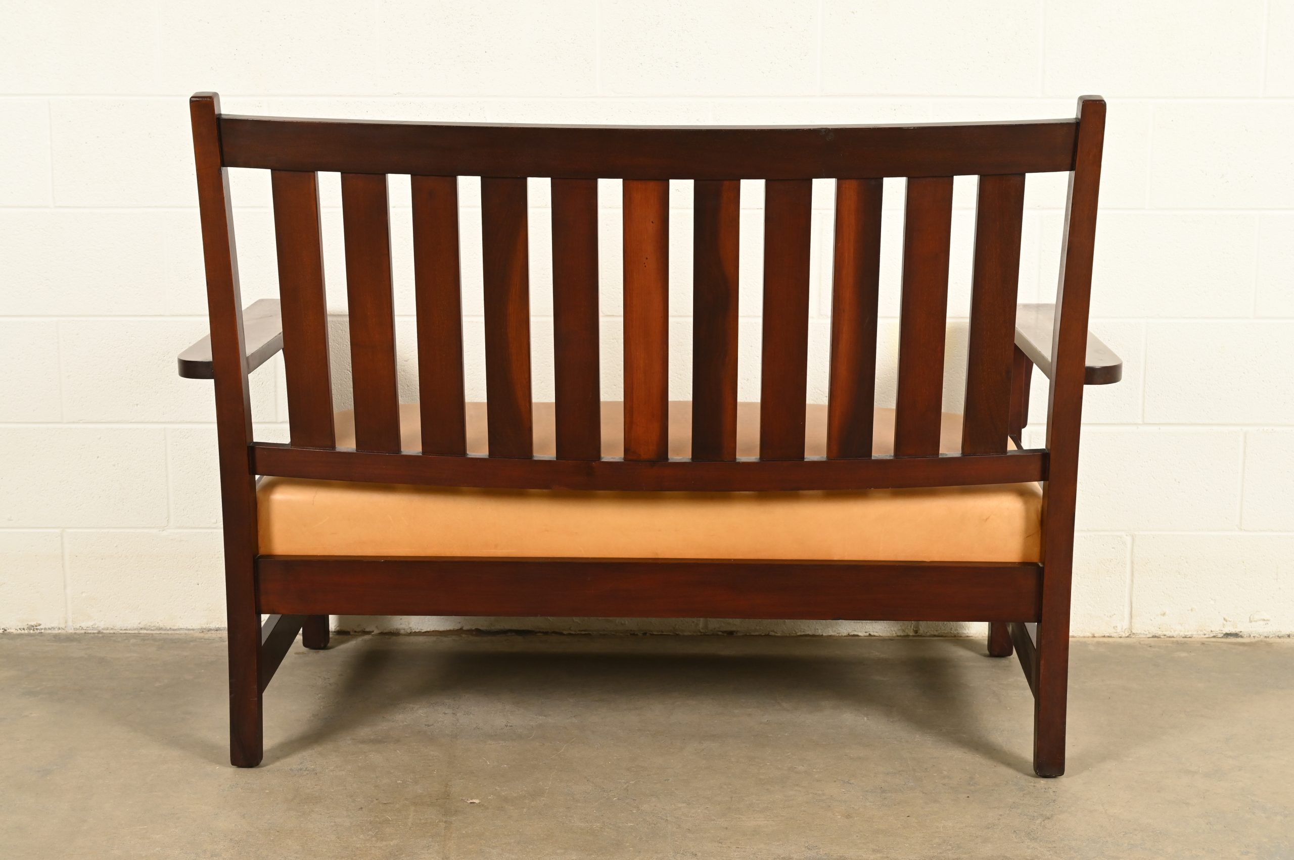 L. & J. G. Stickley Antique Mission Arts & Crafts Onondaga Mahogany Bench or Settle Sofa, Circa 1902 - Image 12