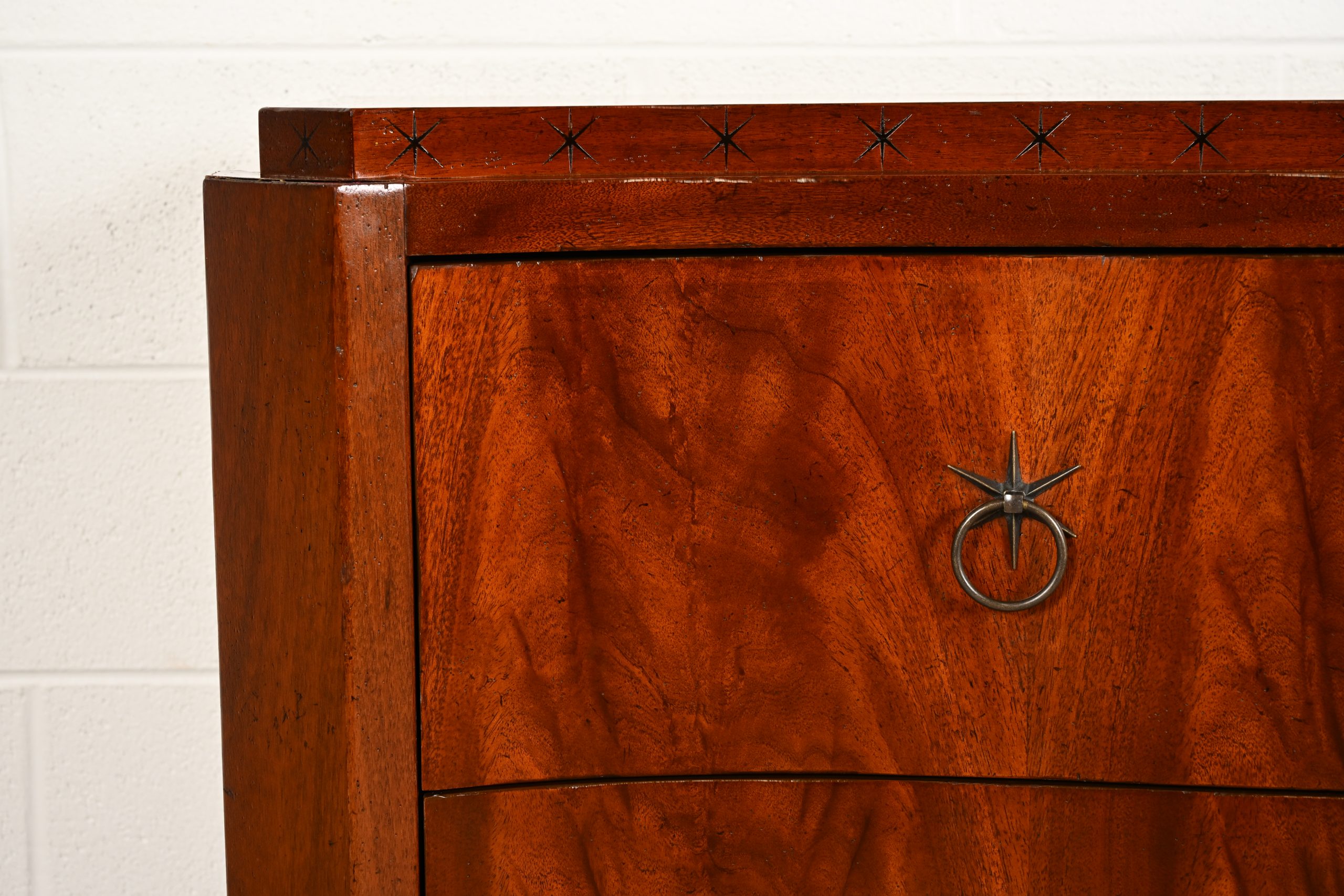 Baker Furniture French Regency Flame Mahogany Serpentine Front Chest of Drawers - Image 10
