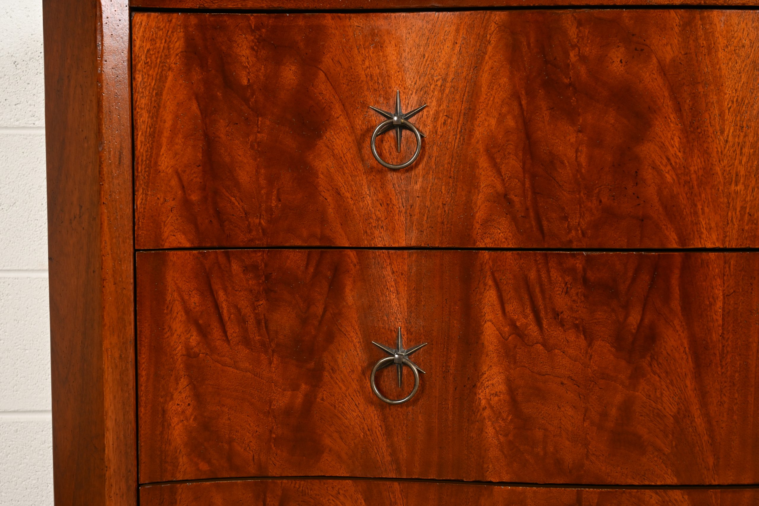 Baker Furniture French Regency Flame Mahogany Serpentine Front Chest of Drawers - Image 12