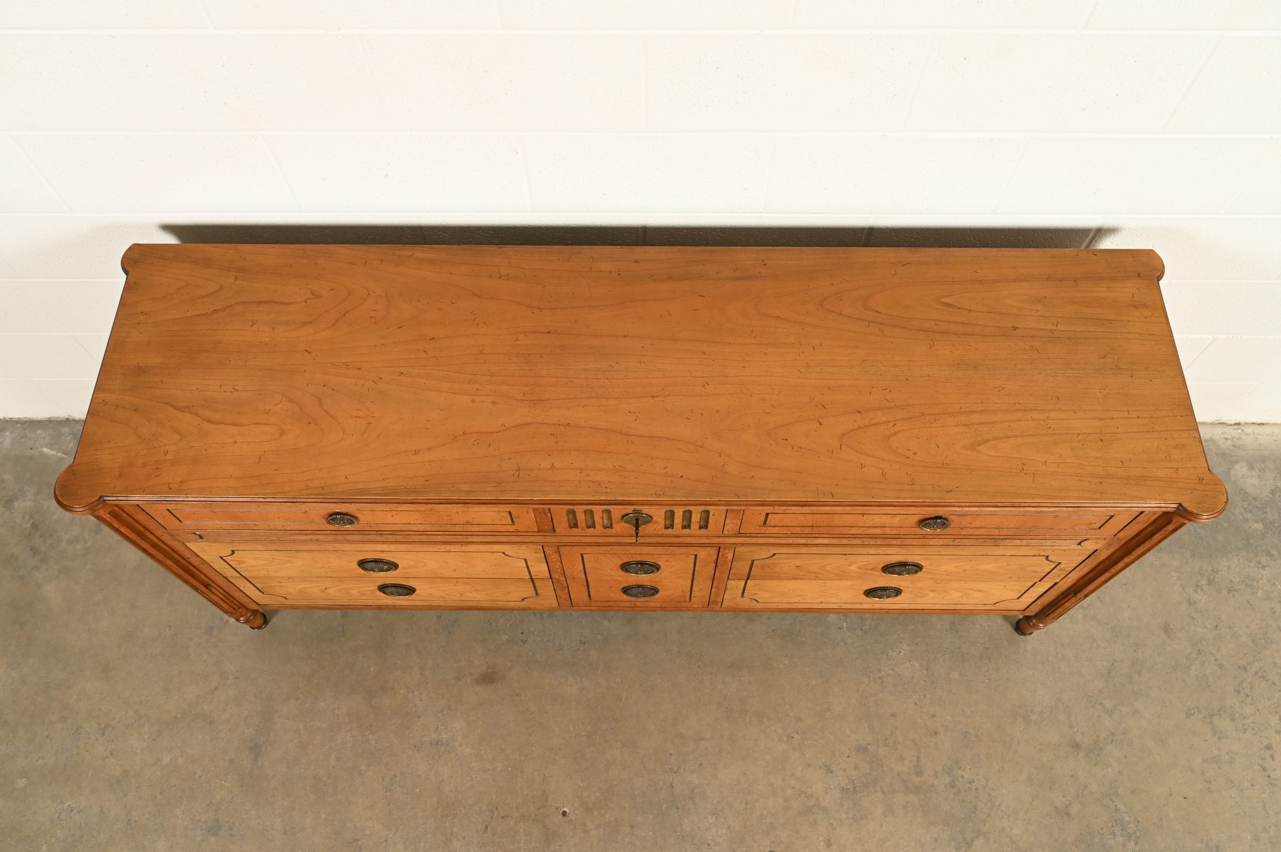 Baker Furniture French Regency Louis XVI Carved Walnut Triple Dresser or Credenza, Circa 1960s - Image 13
