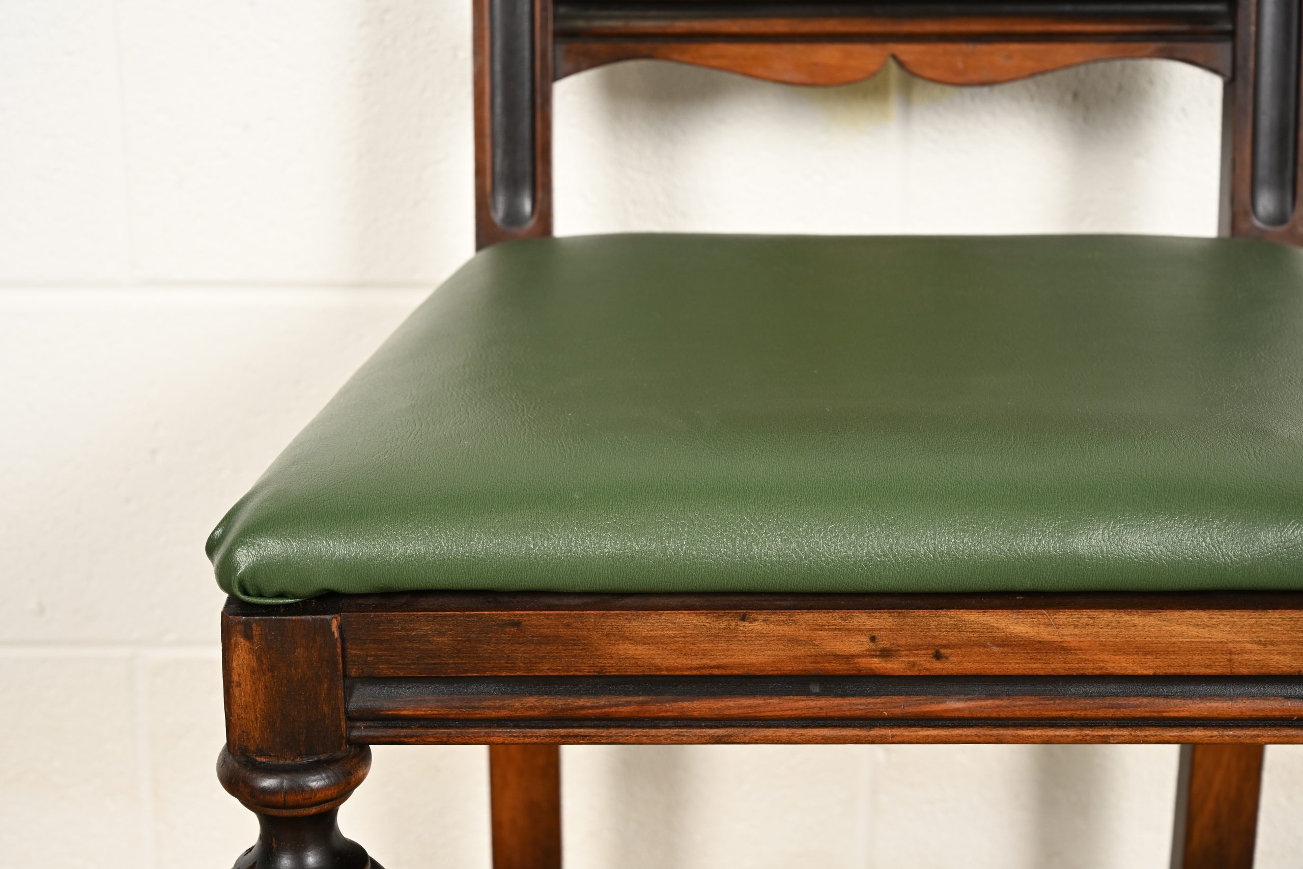 Berkey & Gay Antique English Jacobean Carved Walnut Dining Chairs, Set of Five - Image 7