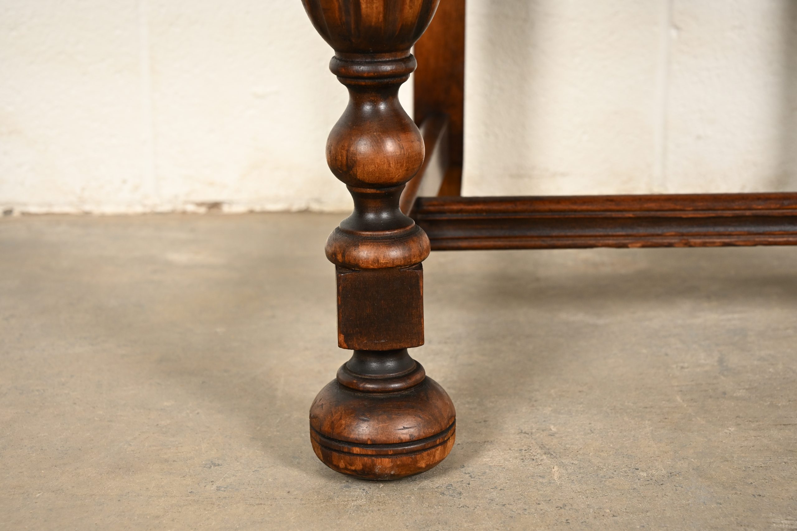 Berkey & Gay Antique English Jacobean Carved Walnut Dining Chairs, Set of Five - Image 9