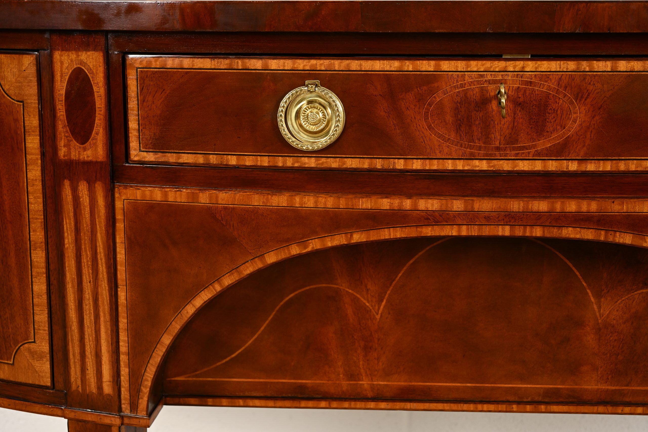 Baker Furniture Federal Inlaid Mahogany Demilune Sideboard Credenza - Image 11
