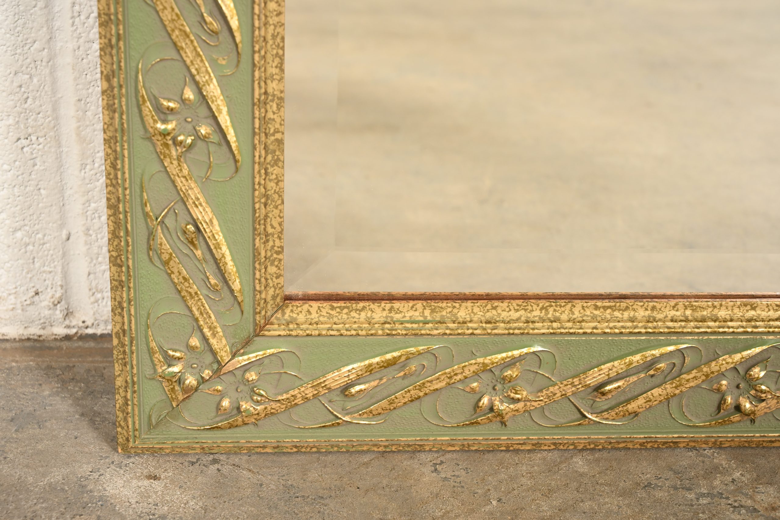 John Widdicomb Style Italian Regency Louis XVI Carved Painted and Gold Gilt Wall Mirror - Image 7