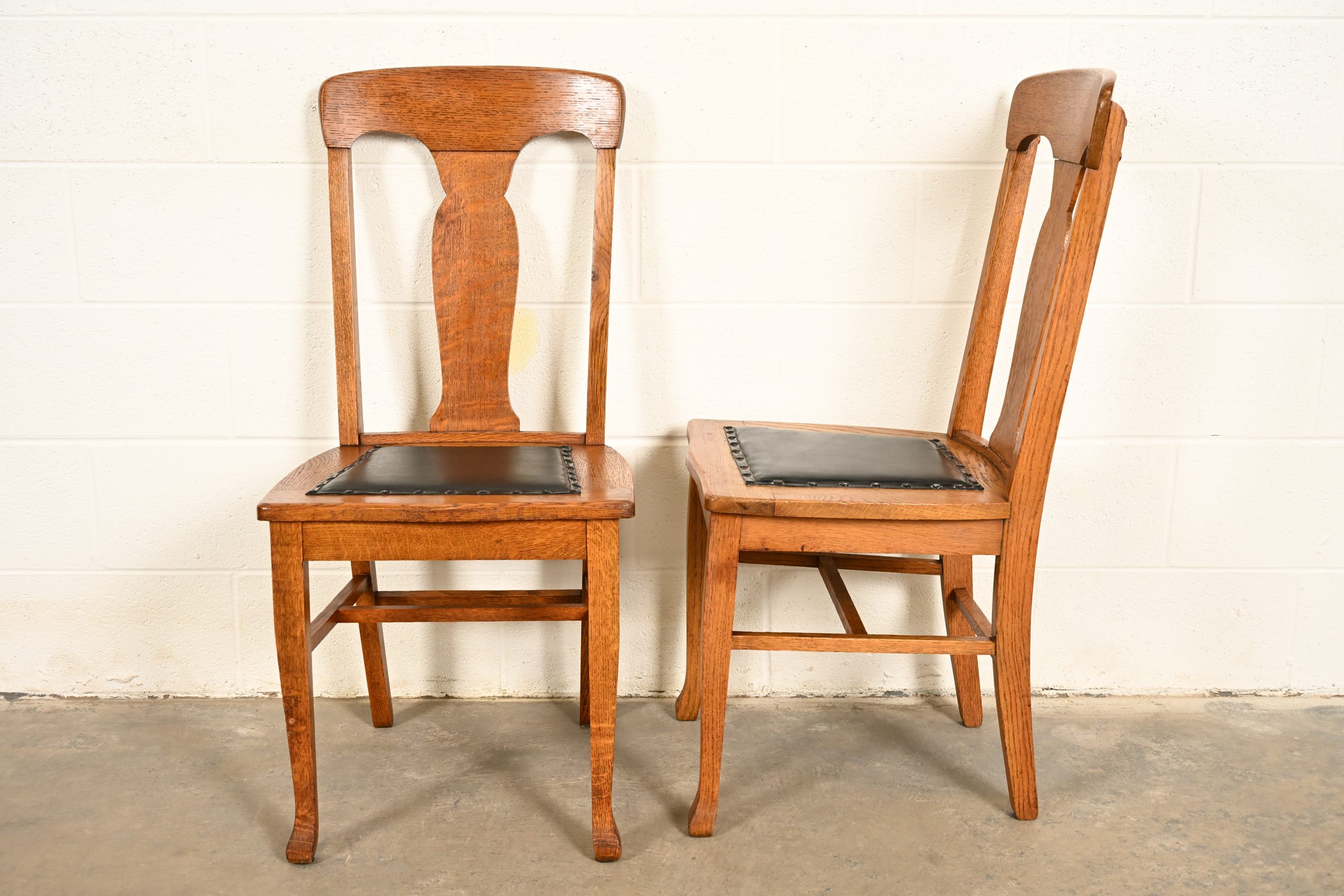 Heywood Wakefield Antique Mission Oak Arts & Crafts Dining Chairs, Set of Four - Image 11