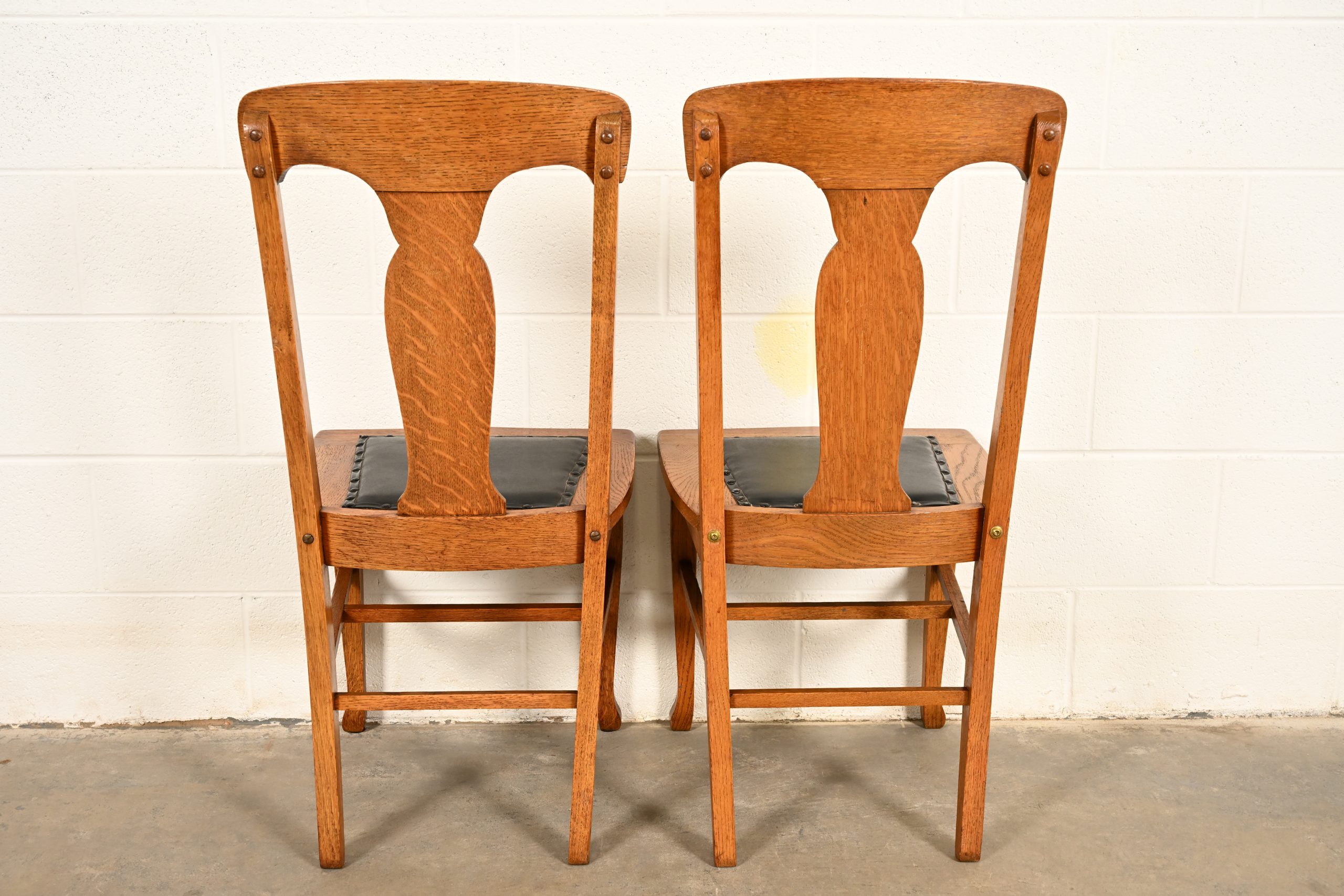 Heywood Wakefield Antique Mission Oak Arts & Crafts Dining Chairs, Set of Four - Image 12