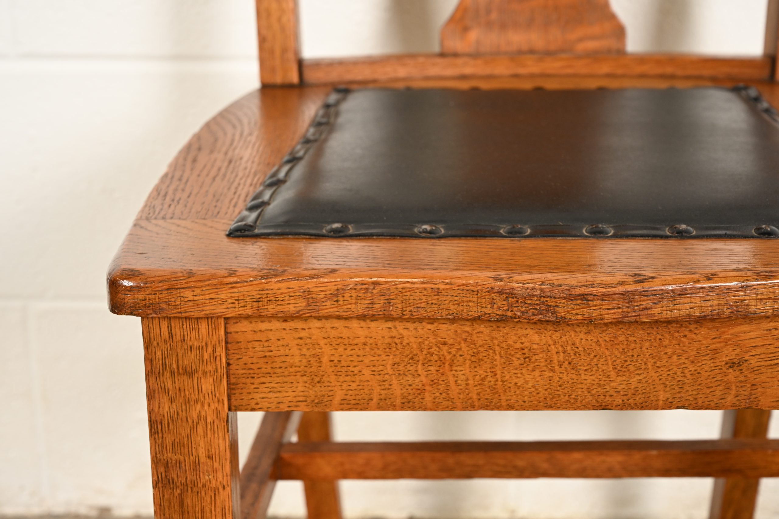Heywood Wakefield Antique Mission Oak Arts & Crafts Dining Chairs, Set of Four - Image 8