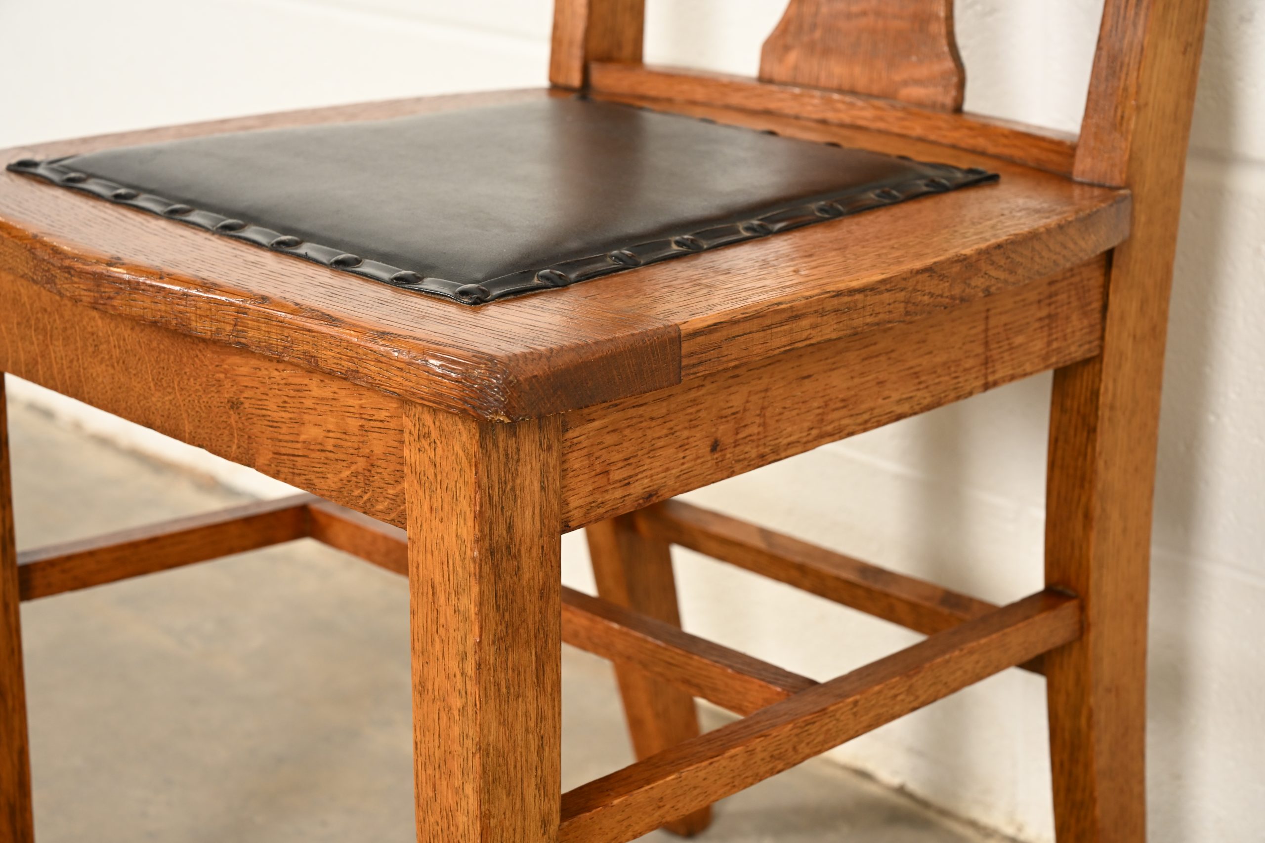 Heywood Wakefield Antique Mission Oak Arts & Crafts Dining Chairs, Set of Four - Image 9