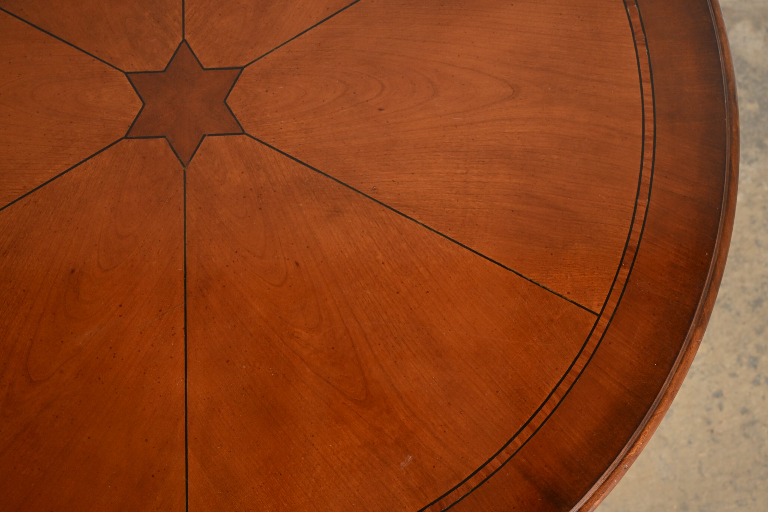 Hekman Georgian Banded Cherry Wood Pedestal Drum Side Table or Tea Table, Circa 1980s - Image 13