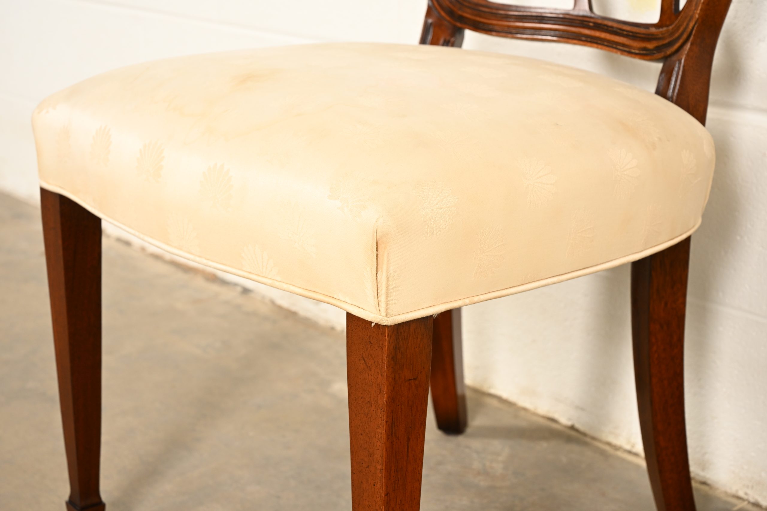 Kindel Furniture Federal Carved Mahogany Side Chairs or Dining Chairs, Pair - Image 8
