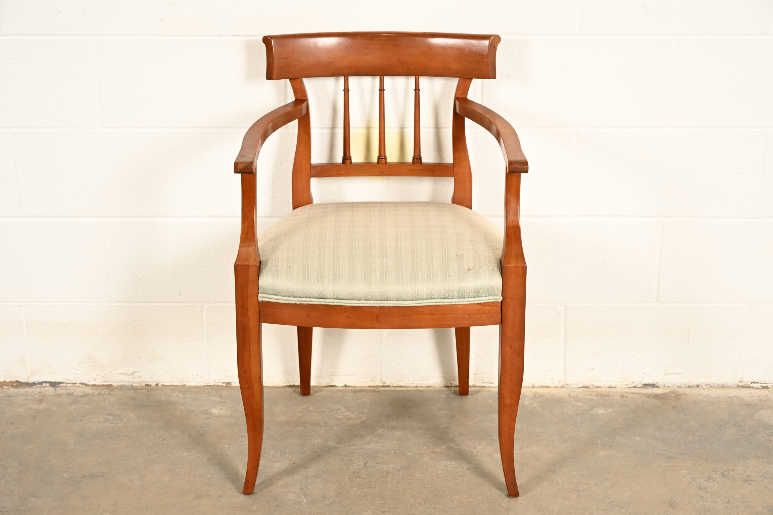 Kindel Furniture Regency Solid Cherry Wood Klismos Armchair - Image 2