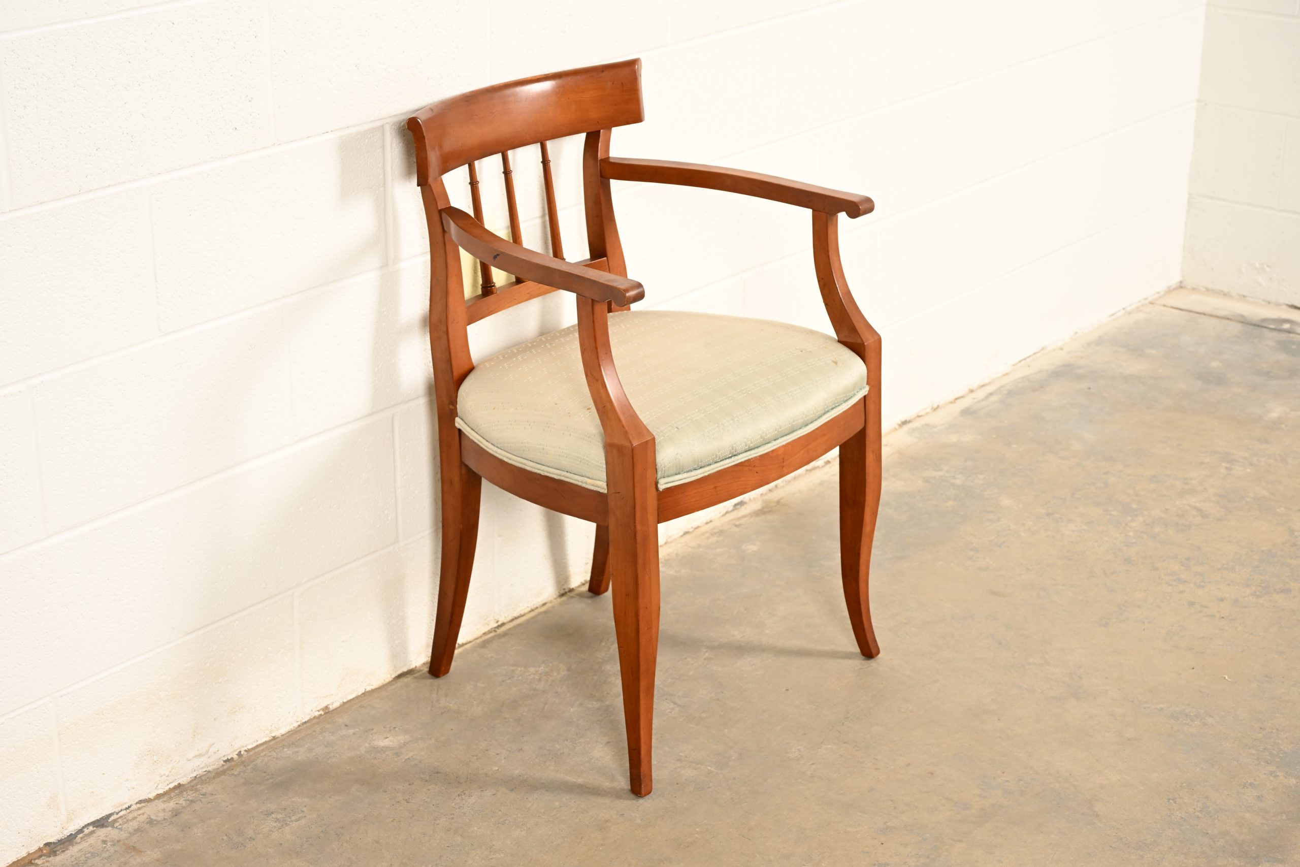 Kindel Furniture Regency Solid Cherry Wood Klismos Armchair - Image 4