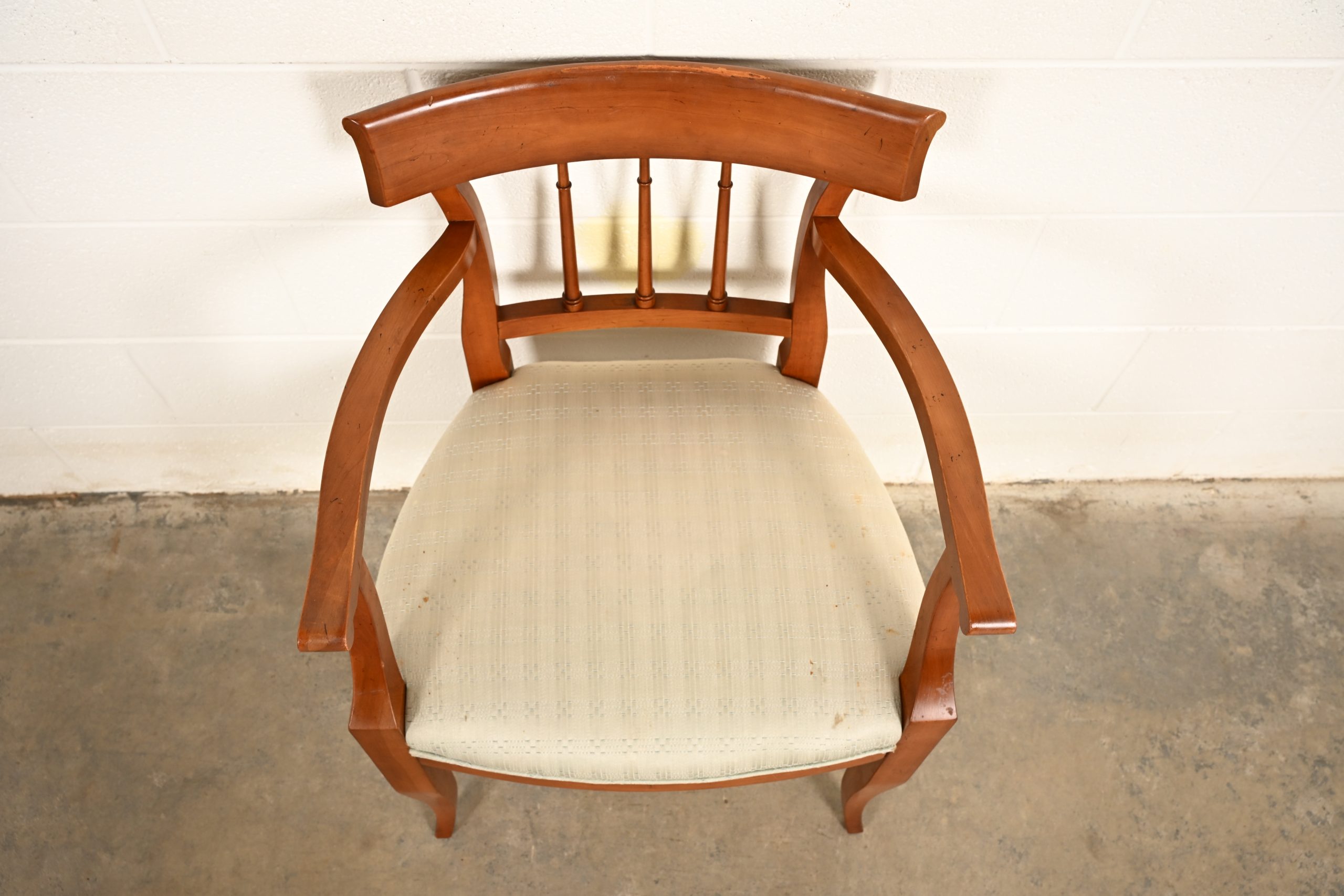 Kindel Furniture Regency Solid Cherry Wood Klismos Armchair - Image 5