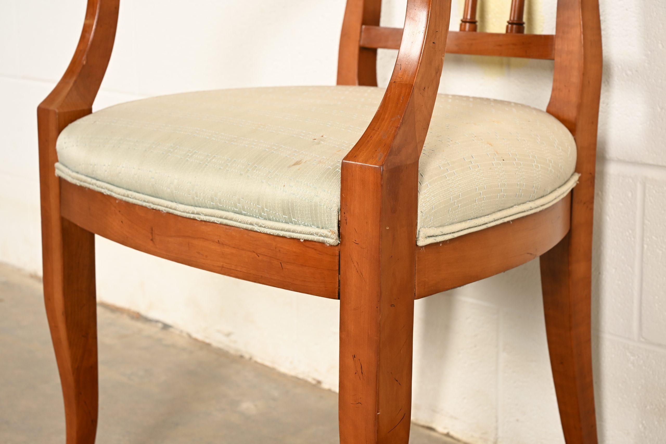 Kindel Furniture Regency Solid Cherry Wood Klismos Armchair - Image 10