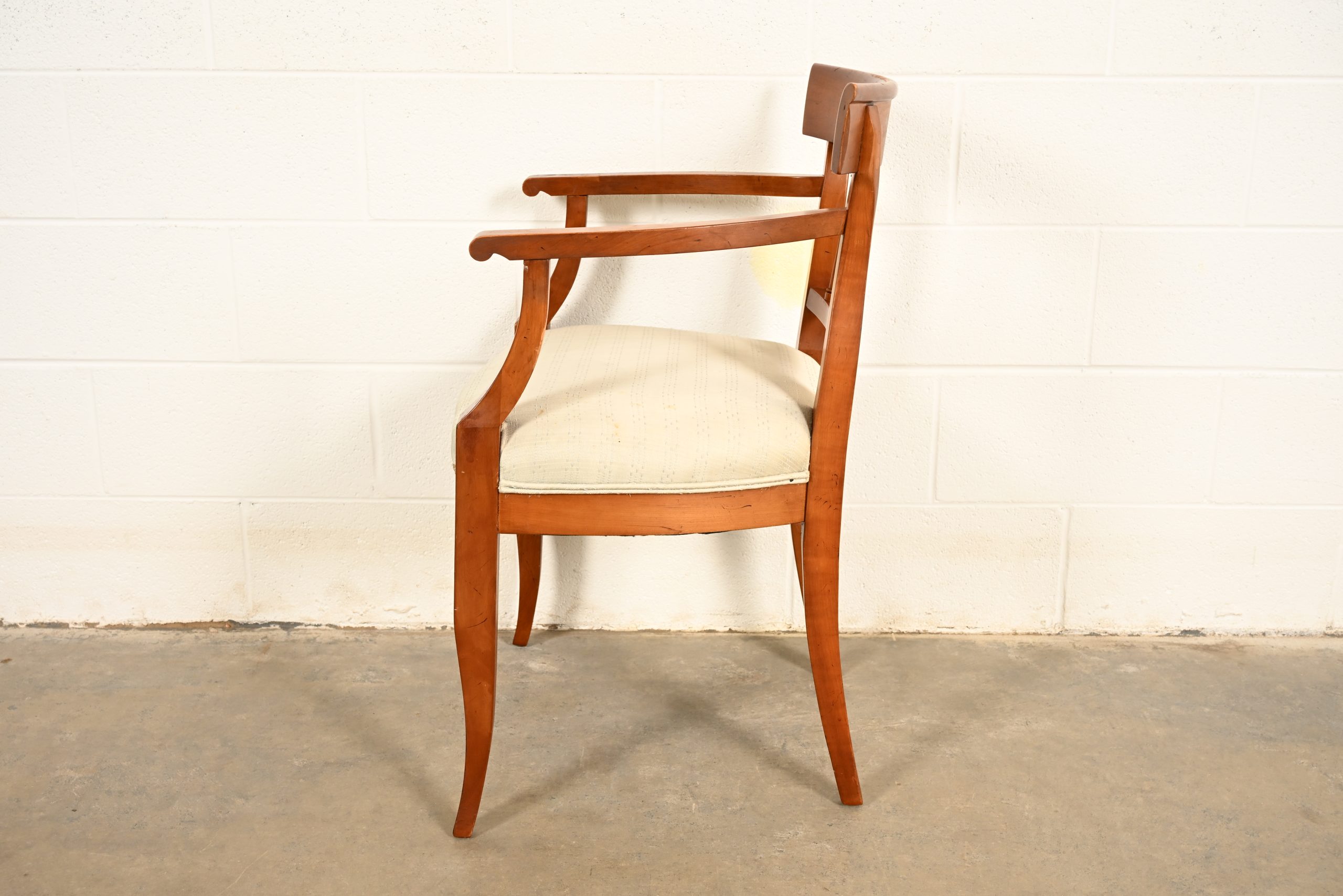 Kindel Furniture Regency Solid Cherry Wood Klismos Armchair - Image 12