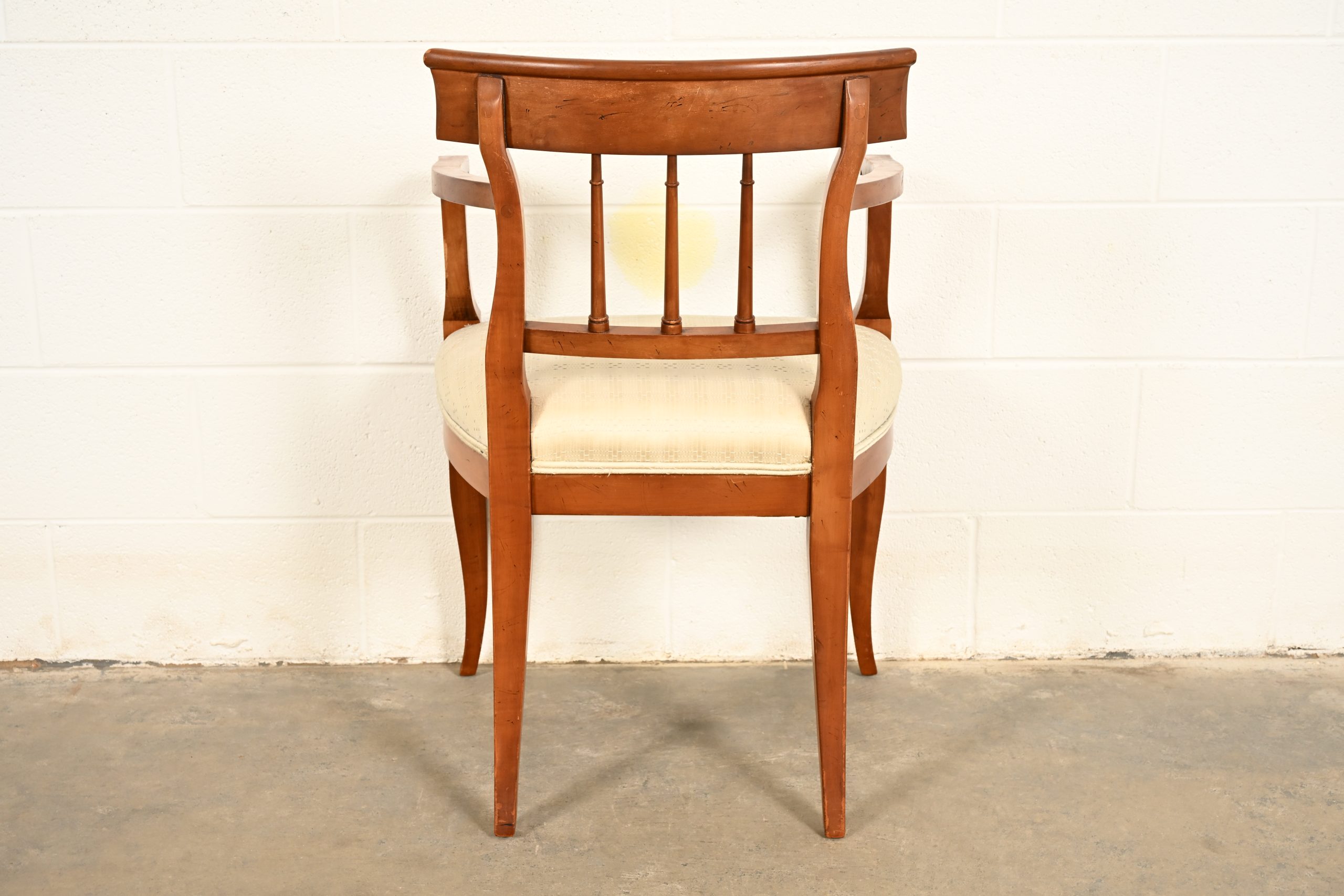Kindel Furniture Regency Solid Cherry Wood Klismos Armchair - Image 13