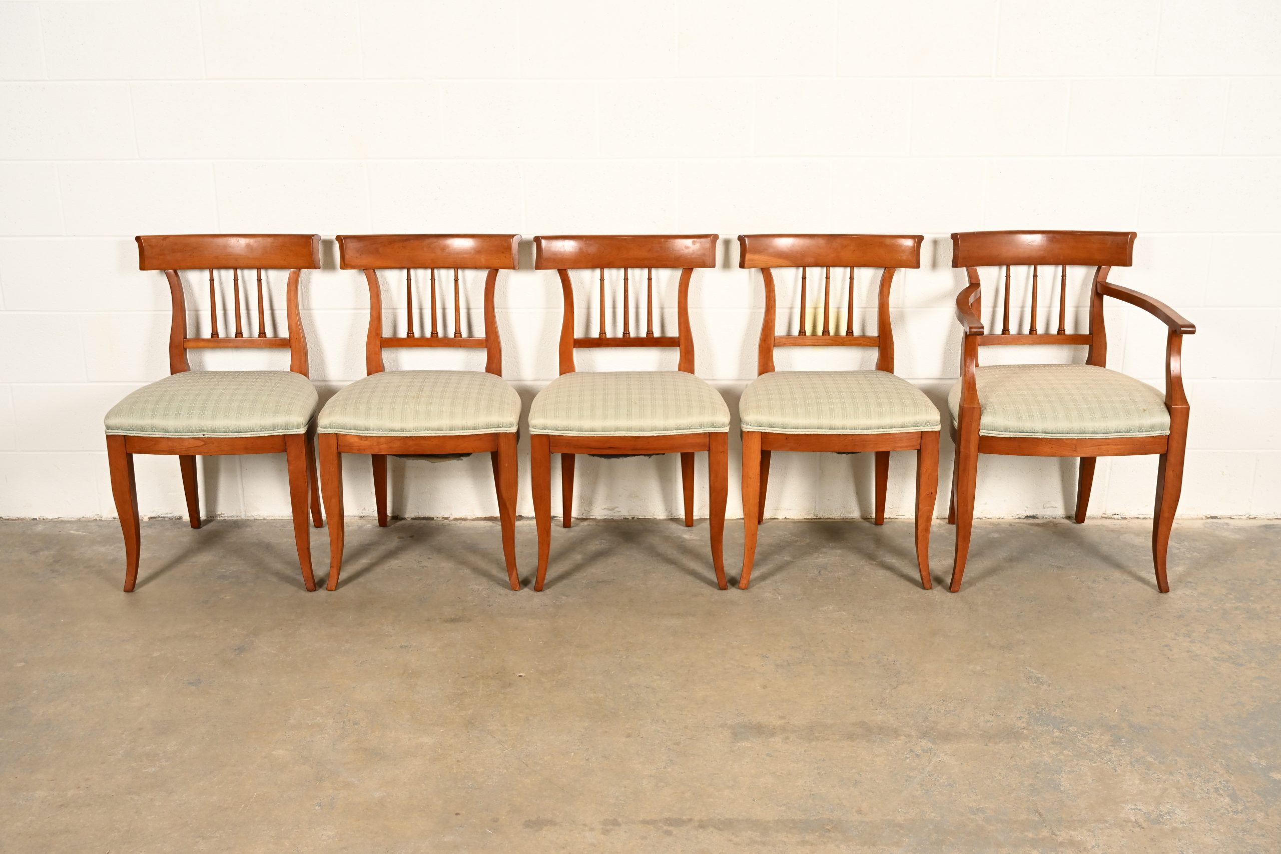 Kindel Furniture Regency Solid Cherry Wood Klismos Dining Chairs, Set of Five - Image 3