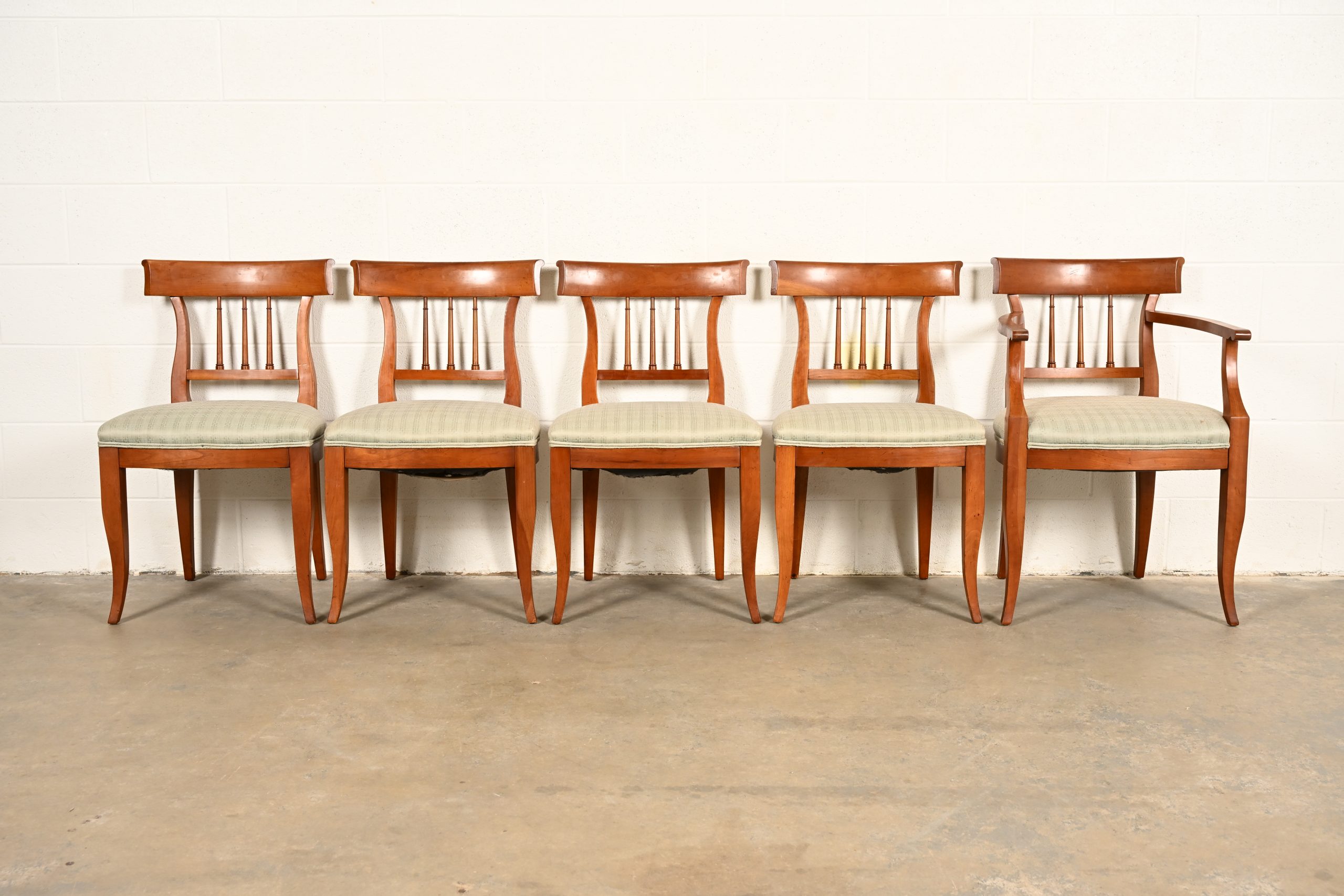 Kindel Furniture Regency Solid Cherry Wood Klismos Dining Chairs, Set of Five - Image 2