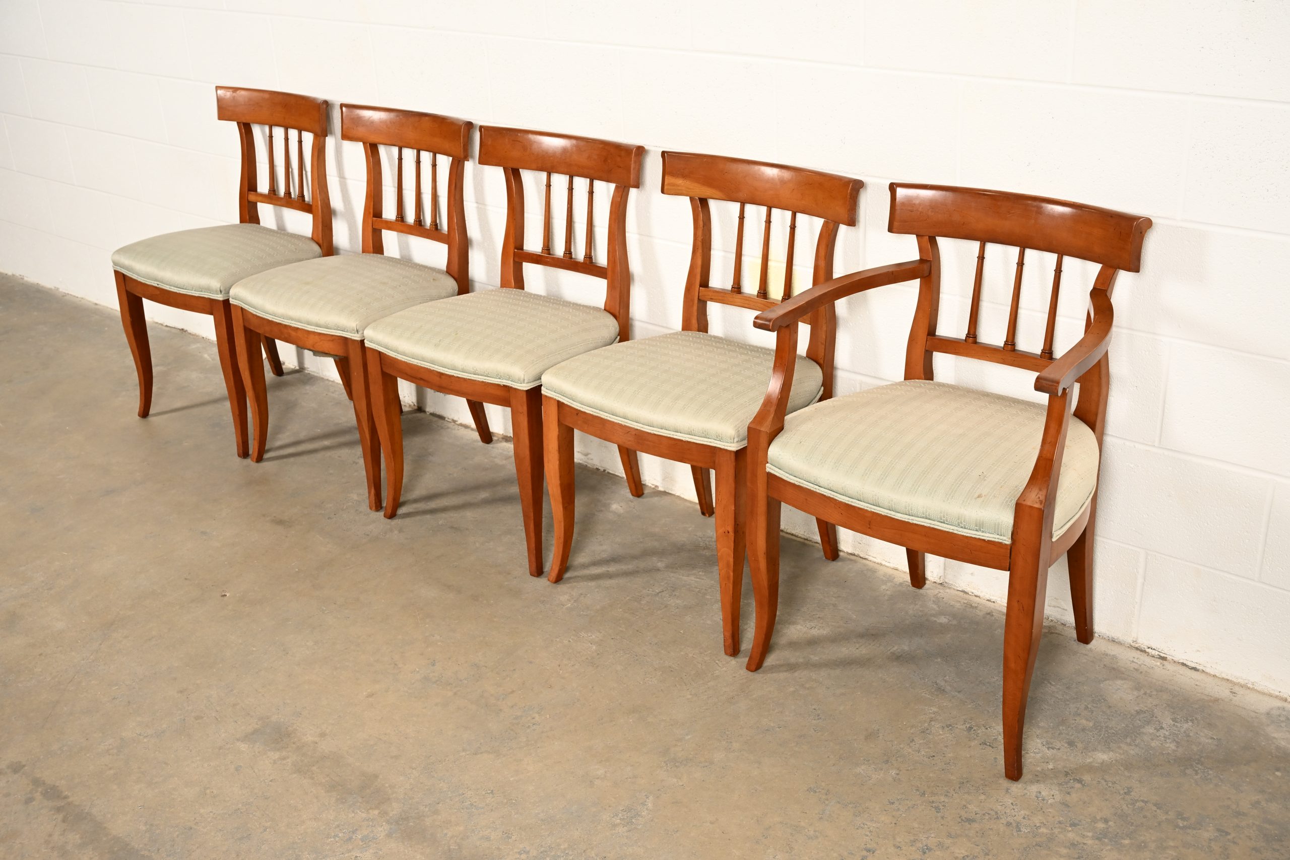 Kindel Furniture Regency Solid Cherry Wood Klismos Dining Chairs, Set of Five