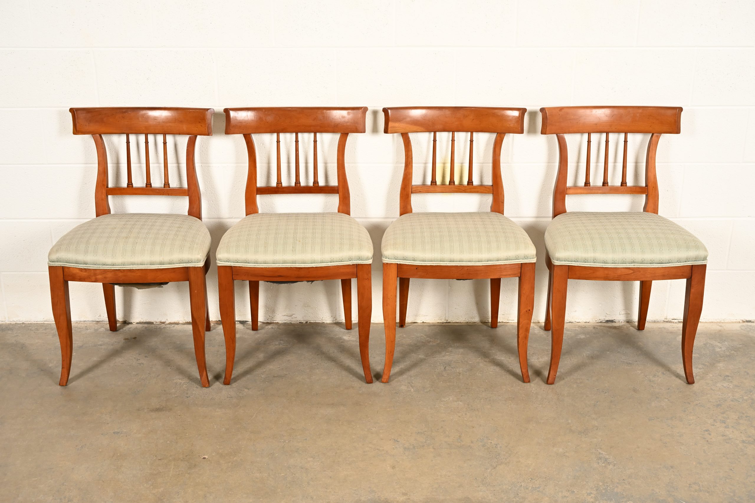 Kindel Furniture Regency Solid Cherry Wood Klismos Dining Chairs, Set of Four - Image 2