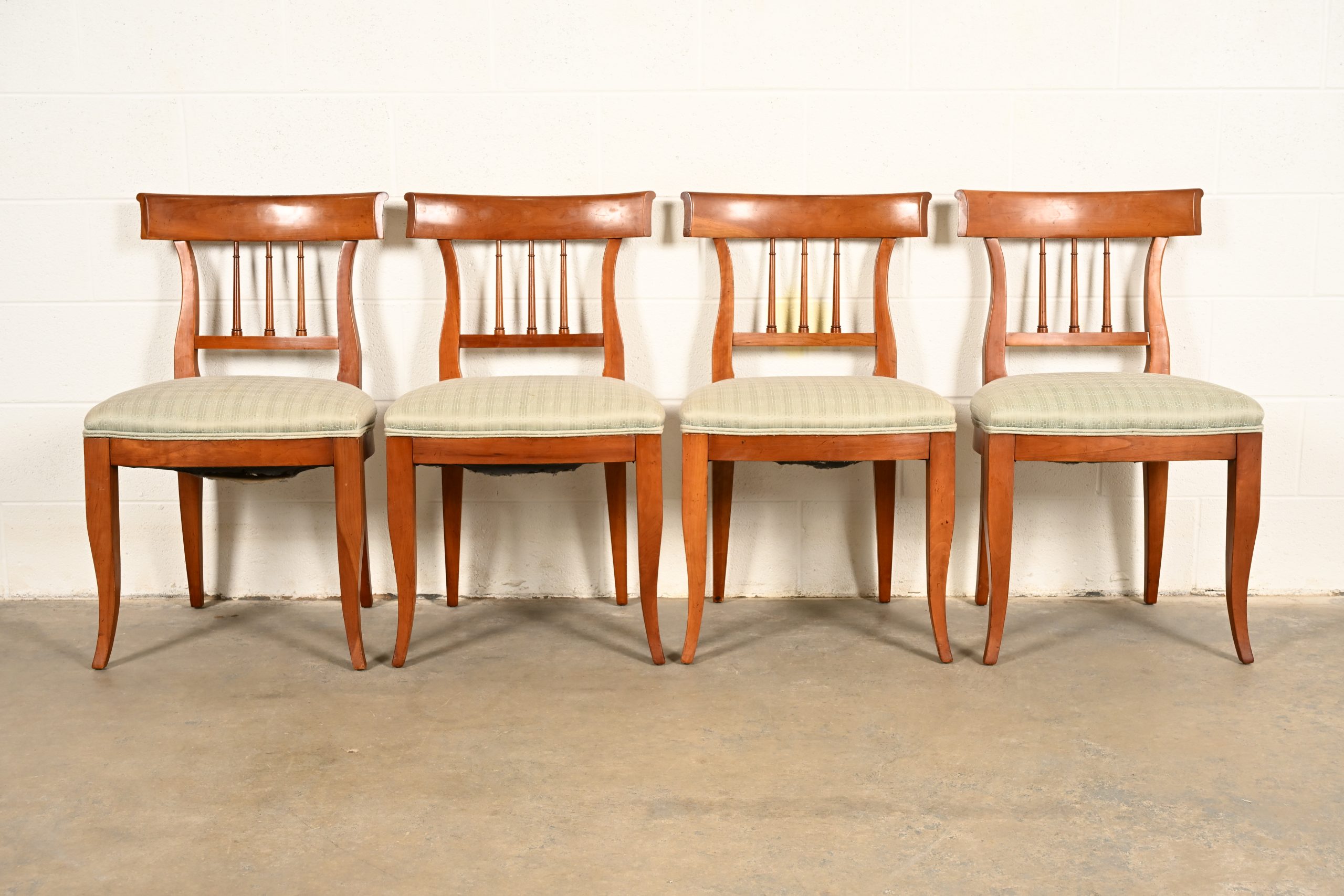 Kindel Furniture Regency Solid Cherry Wood Klismos Dining Chairs, Set of Four - Image 3