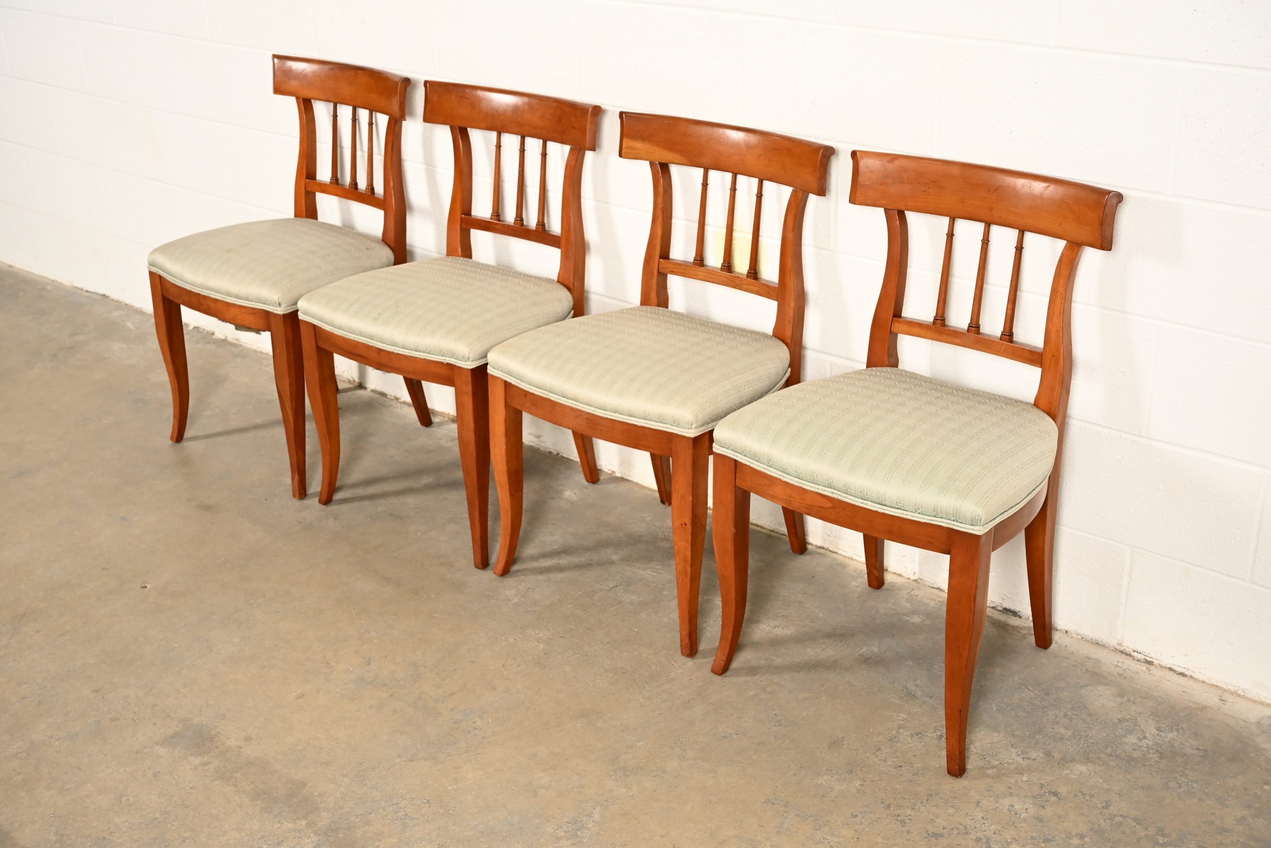 Kindel Furniture Regency Solid Cherry Wood Klismos Dining Chairs, Set of Four - Image 4