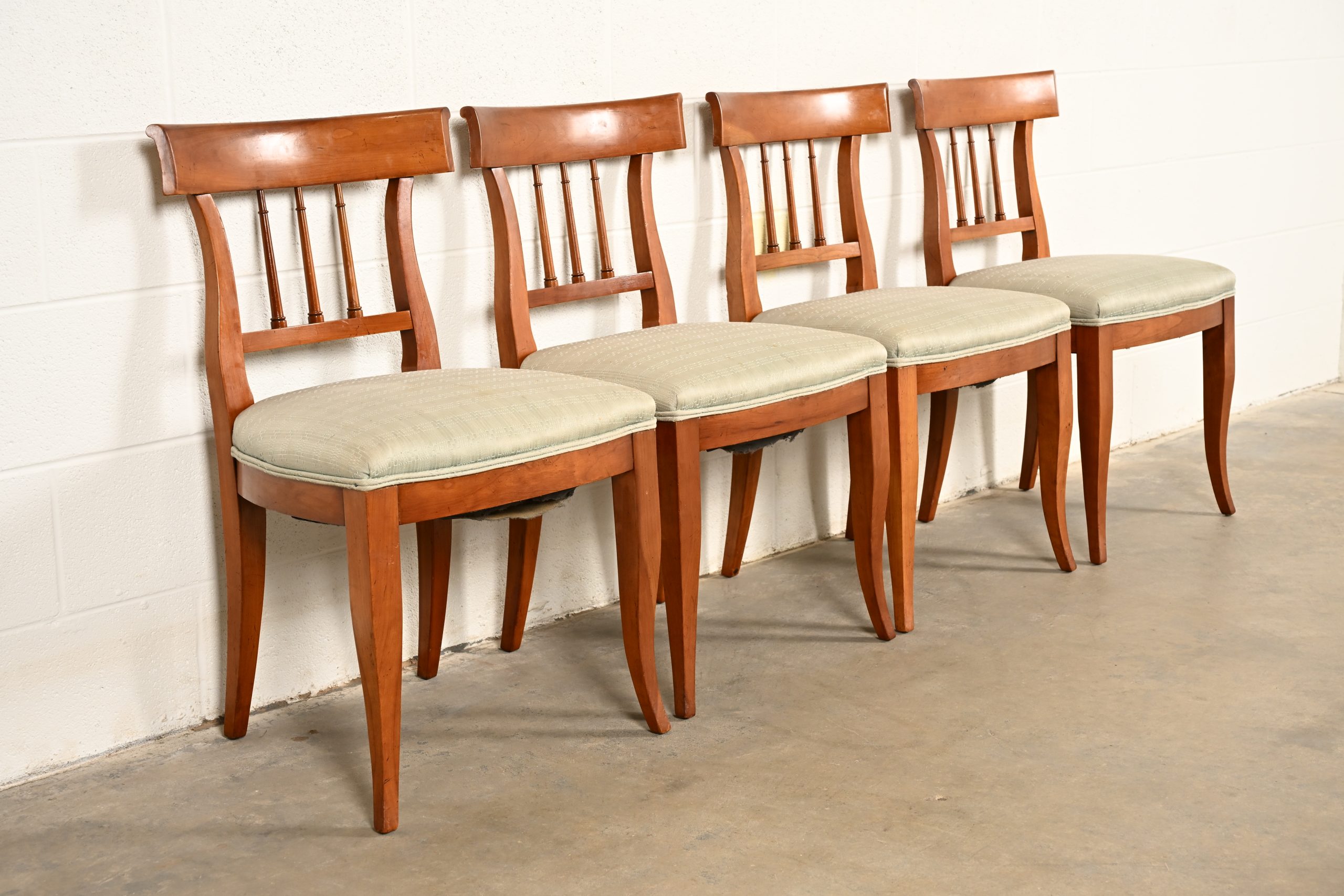 Kindel Furniture Regency Solid Cherry Wood Klismos Dining Chairs, Set of Four