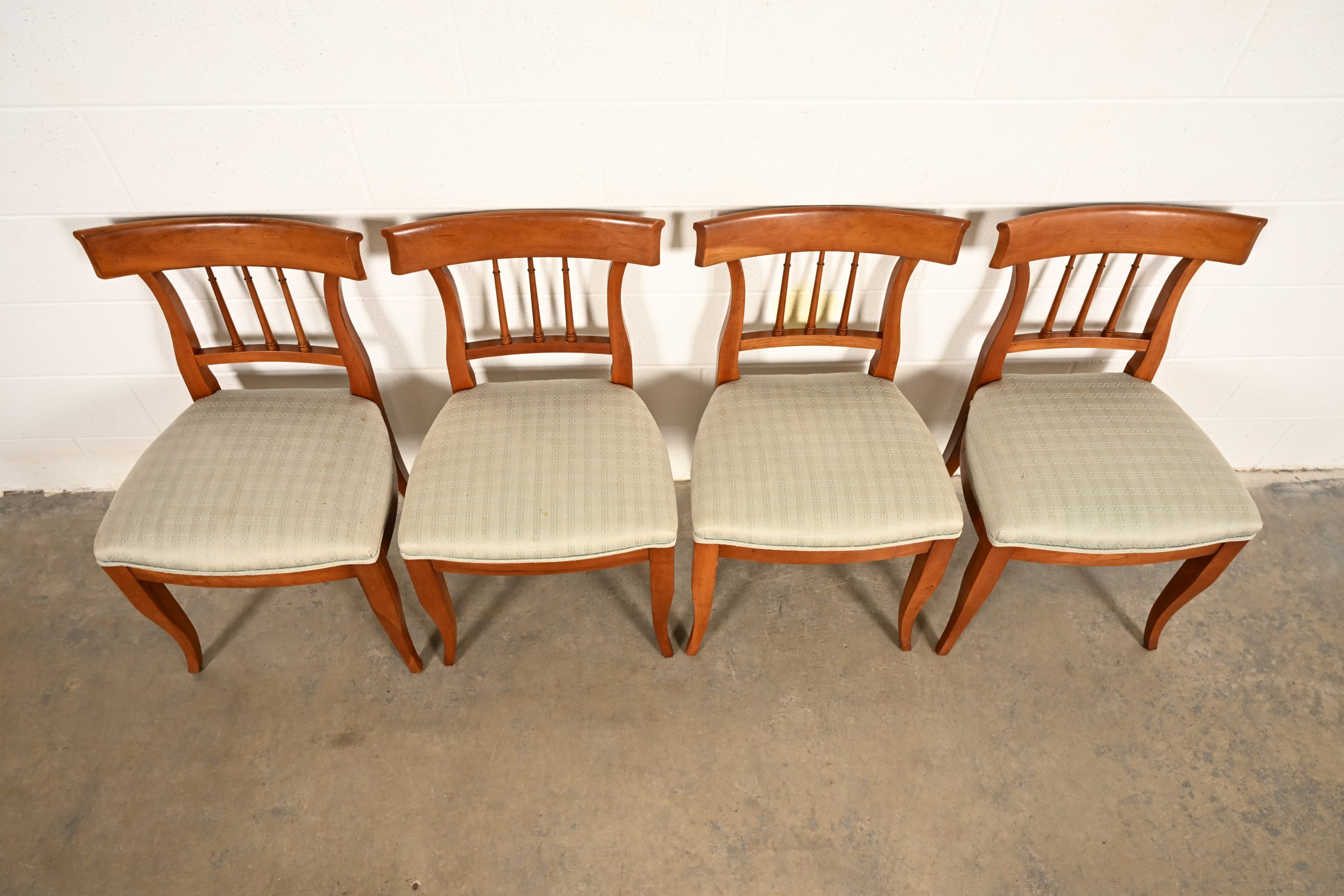 Kindel Furniture Regency Solid Cherry Wood Klismos Dining Chairs, Set of Four - Image 5