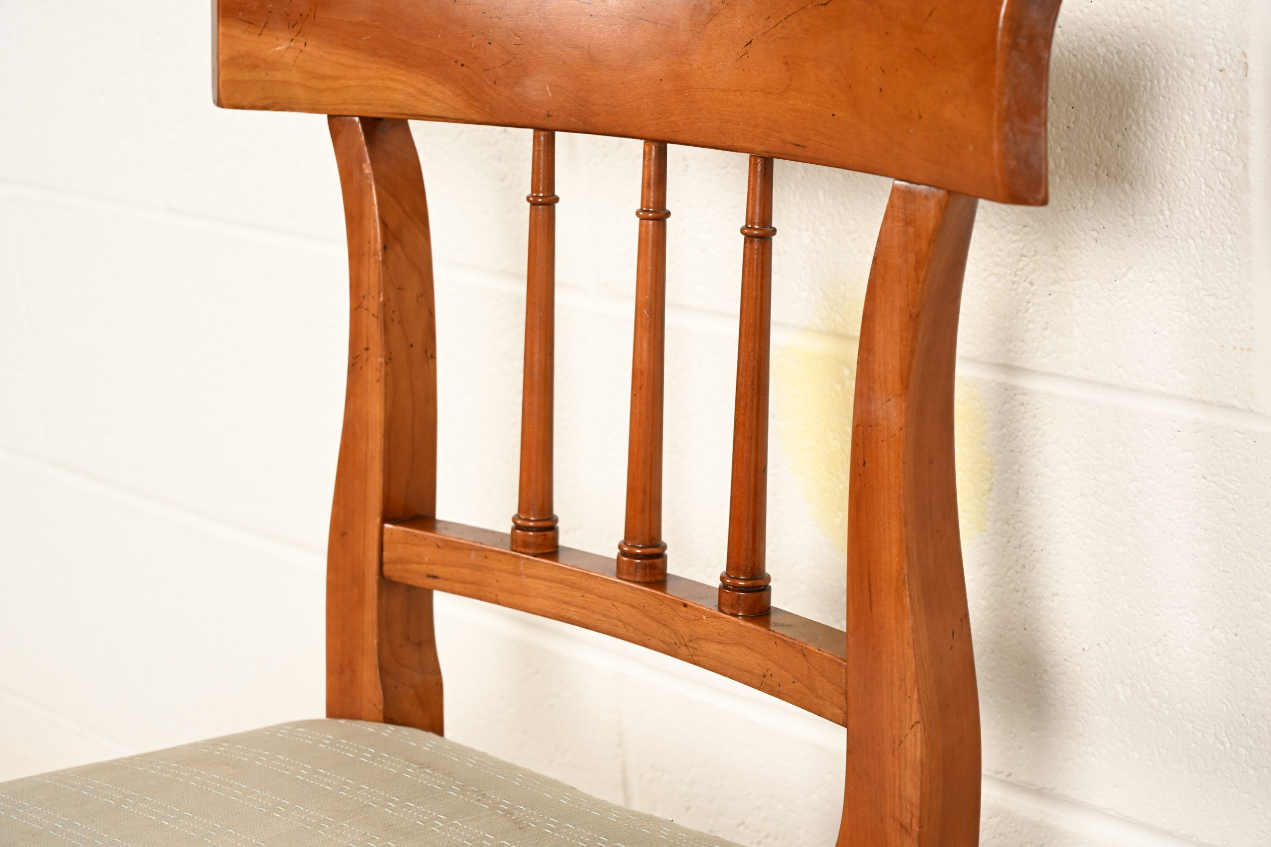 Kindel Furniture Regency Solid Cherry Wood Klismos Side Chairs or Dining Chairs, Pair - Image 9