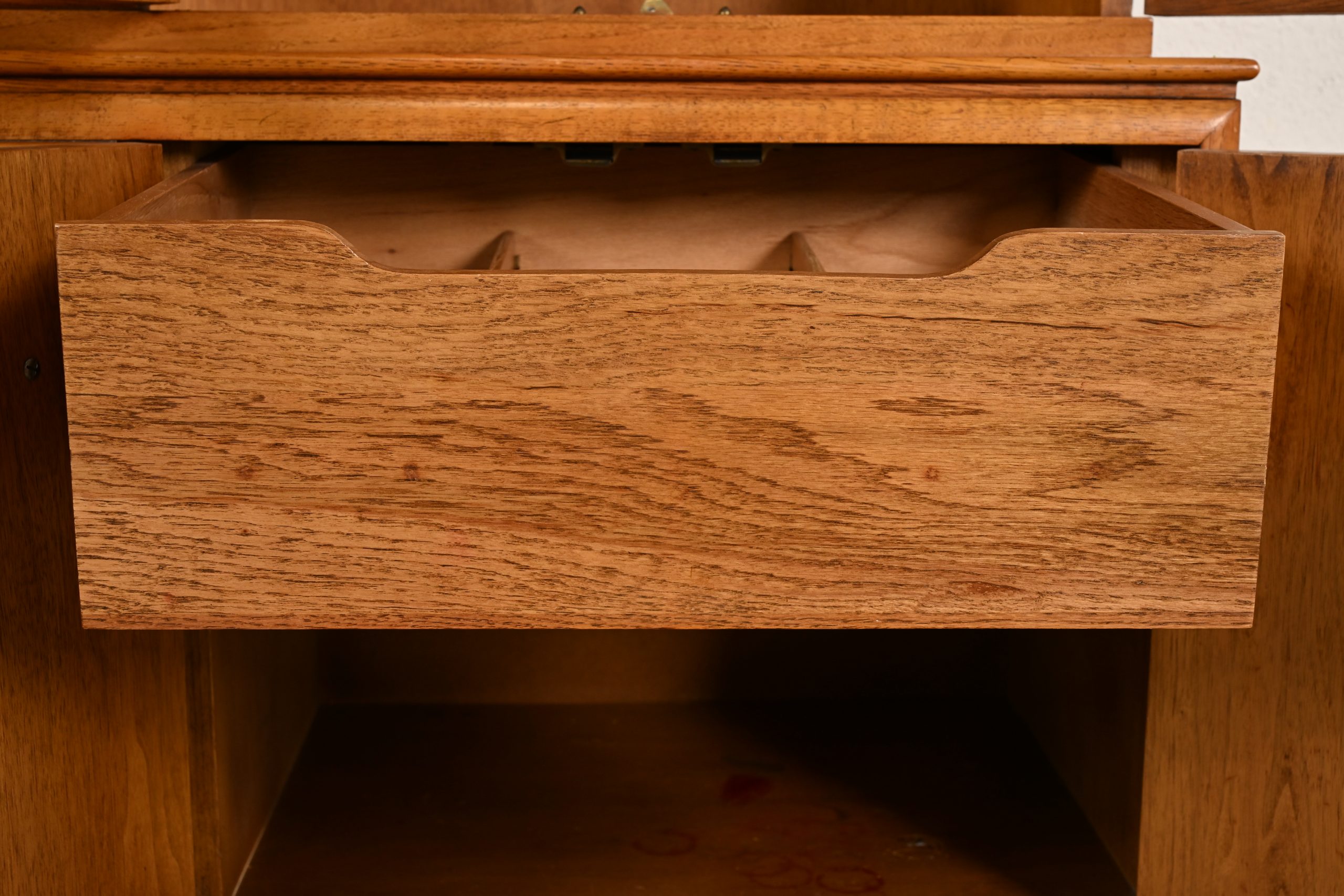 Century Furniture Mid-Century Modern Hollywood Regency Walnut Breakfront Bookcase Cabinet, Circa 1960s - Image 7