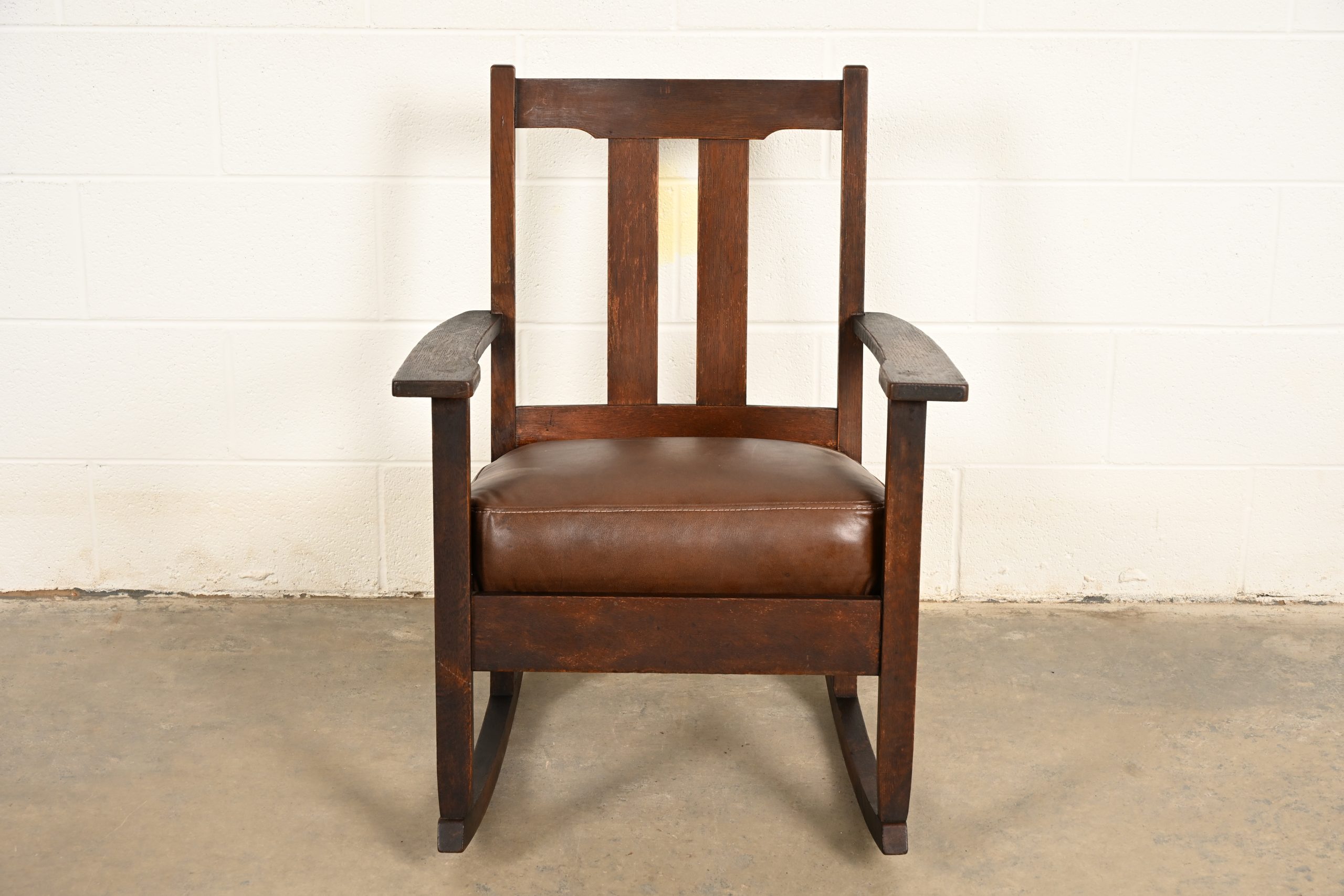 Limbert Antique Mission Oak Arts & Crafts Rocking Chair, Circa 1910 - Image 2