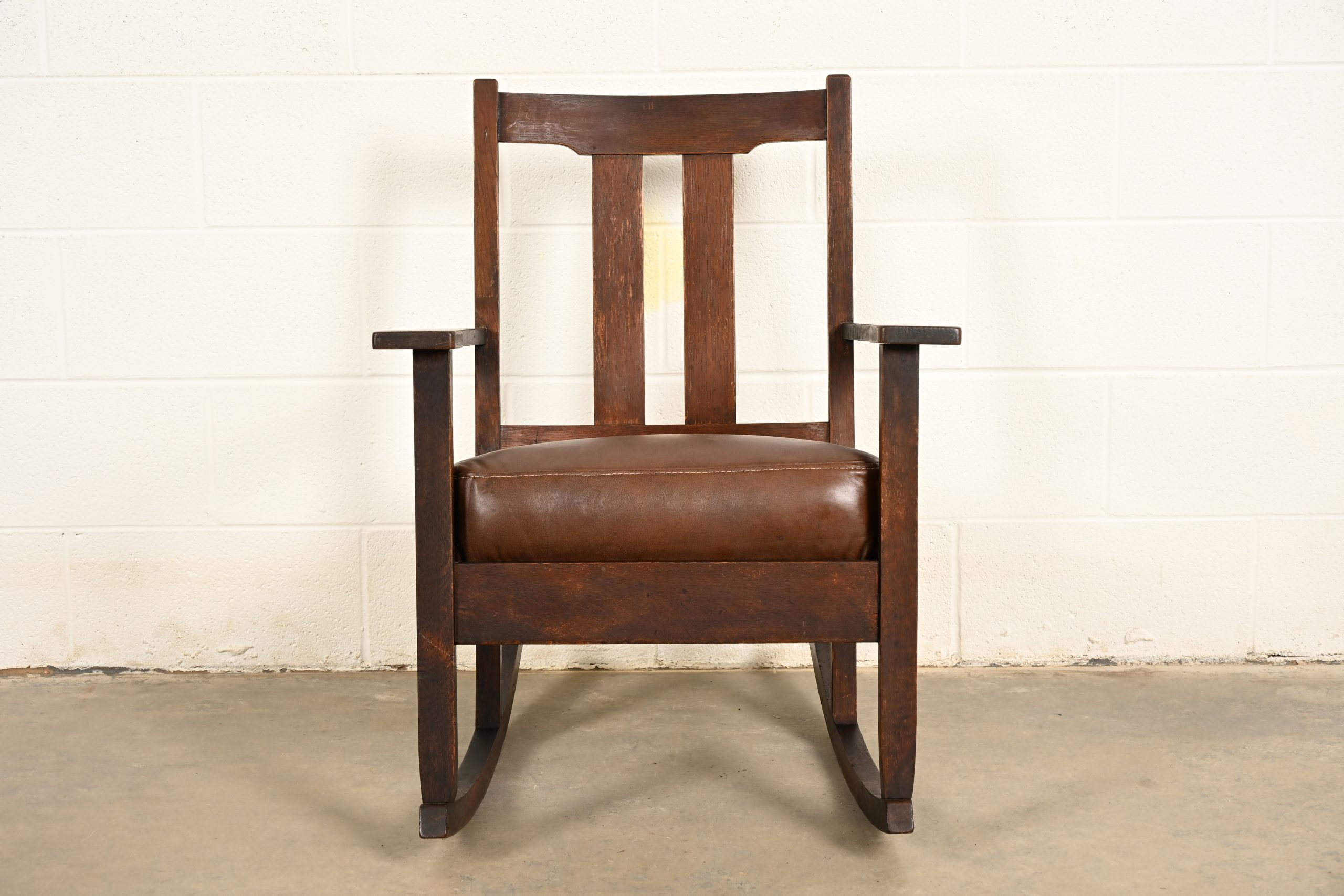 Limbert Antique Mission Oak Arts & Crafts Rocking Chair, Circa 1910 - Image 3