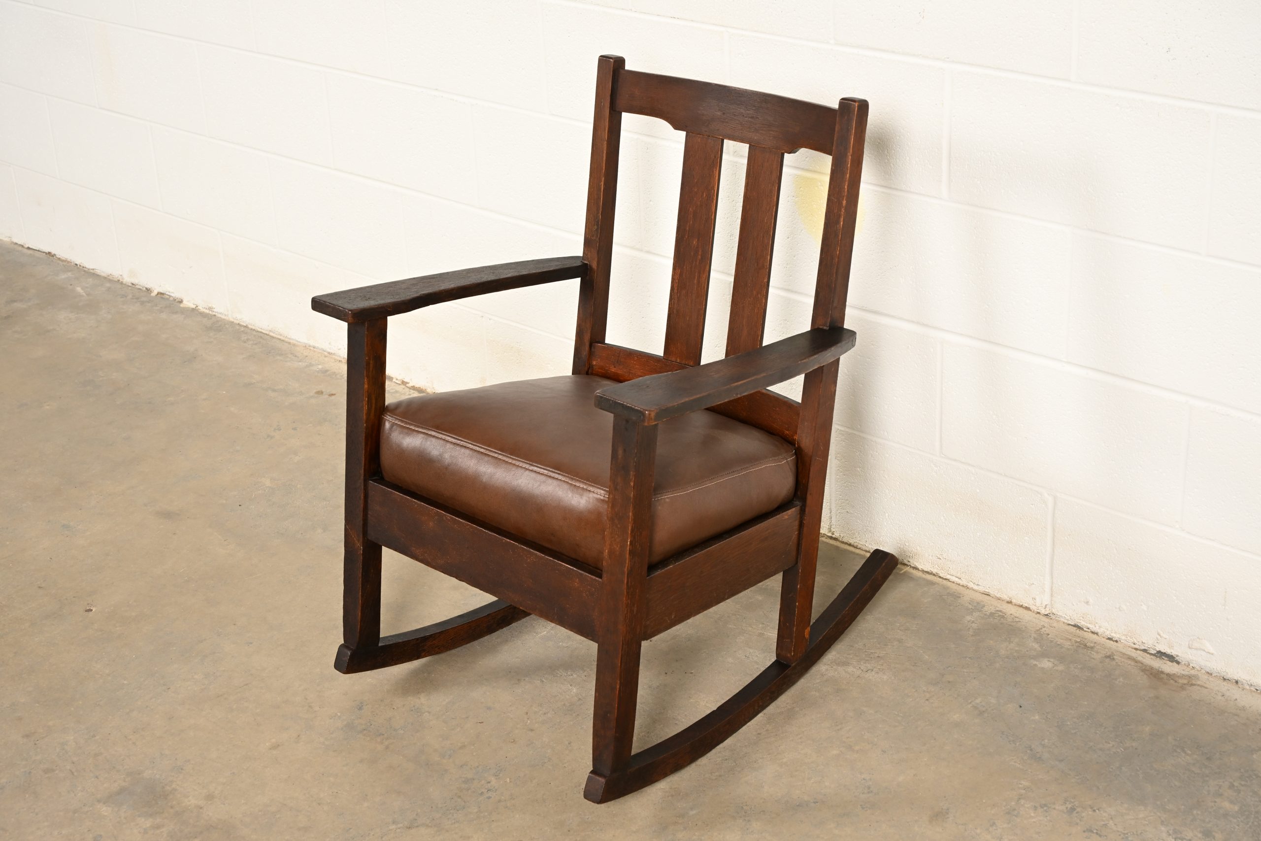 Limbert Antique Mission Oak Arts & Crafts Rocking Chair, Circa 1910 - Image 4